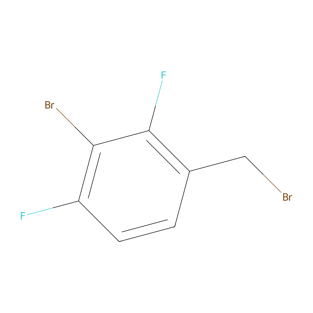 Benzene, 2-bromo-4-(bromomethyl)-1,3-difluoro- molecular structure, CAS 1805583-89-4