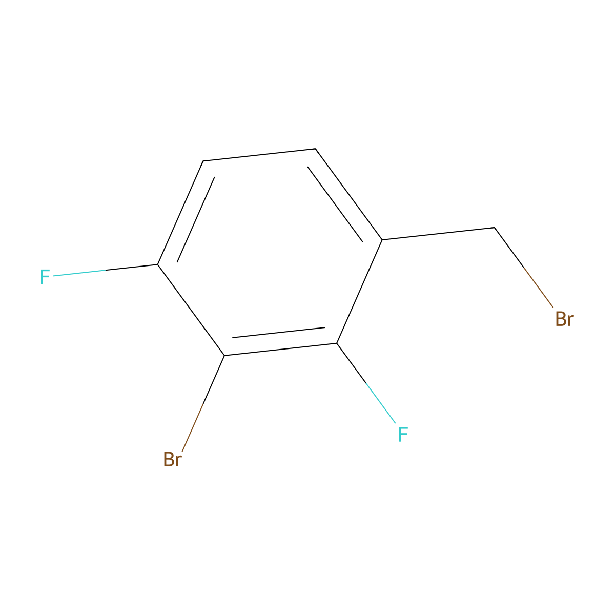 Benzene, 2-bromo-4-(bromomethyl)-1,3-difluoro- molecular structure, CAS 1805583-89-4