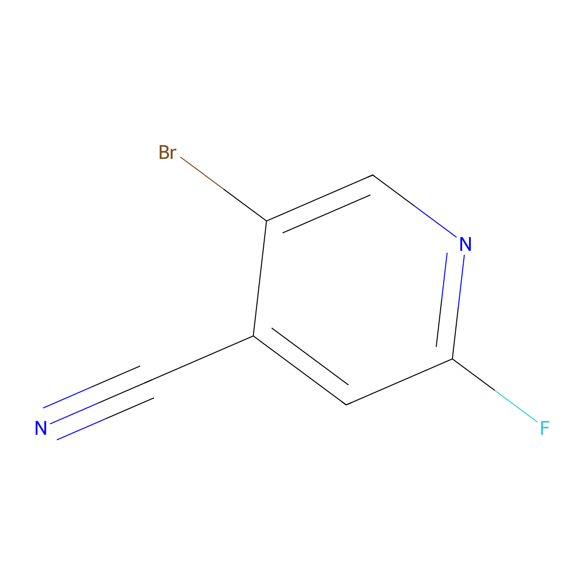 5-Bromo-2-fluoroisonicotinonitrile molecular structure, CAS 1805584-19-3