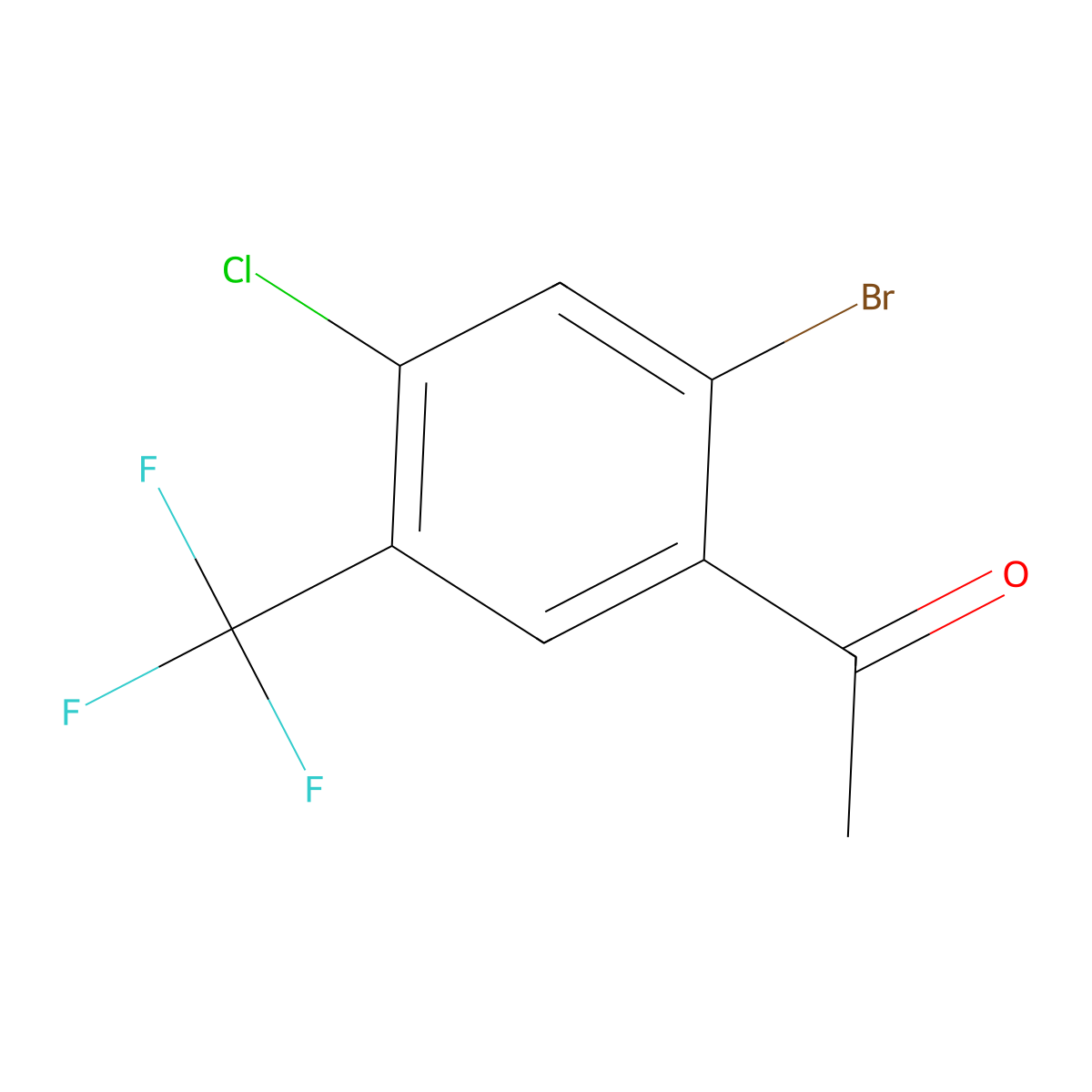 2'-Bromo-4'-chloro-5'-(trifluoromethyl)acetophenone molecular structure, CAS 1805584-92-2