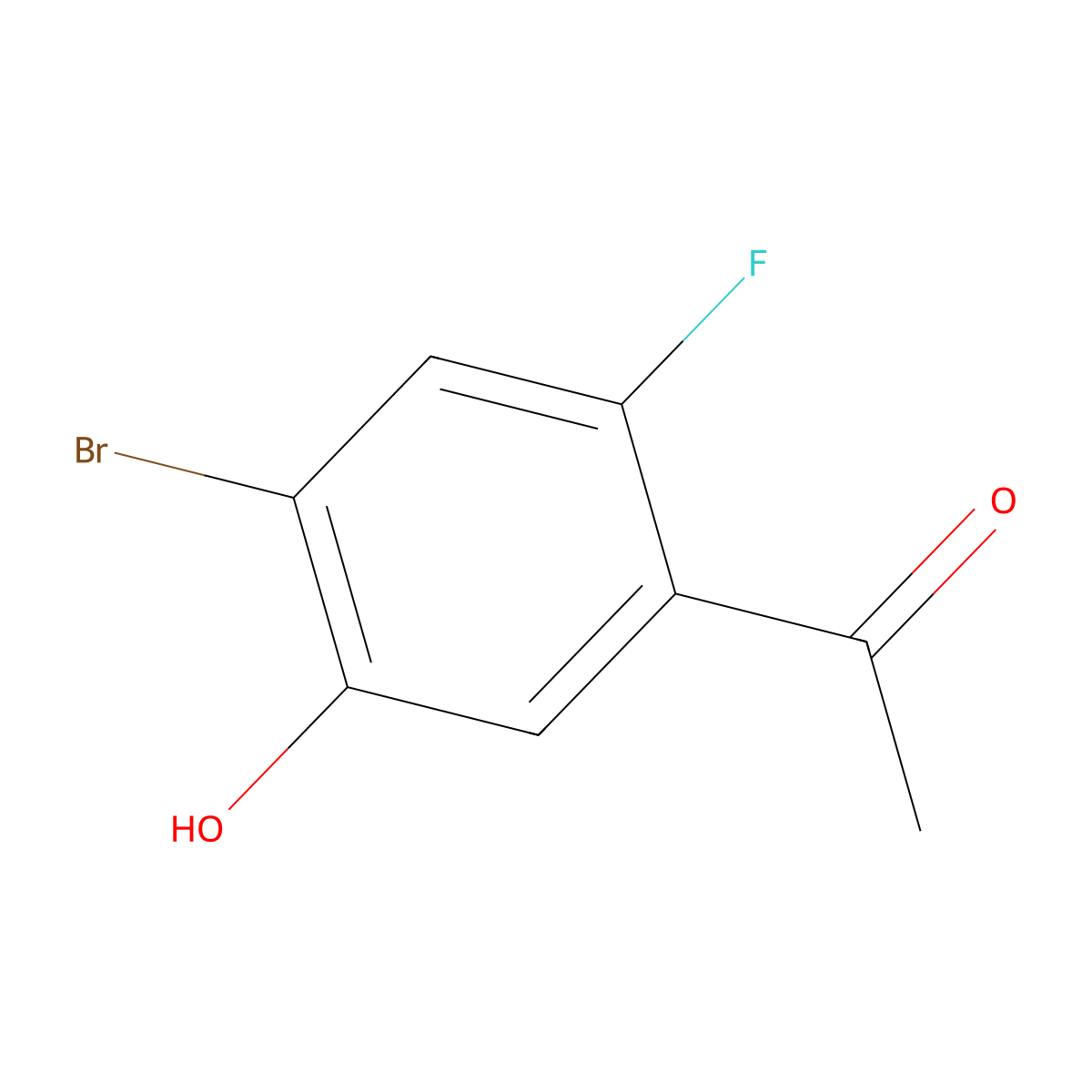4'-Bromo-2'-fluoro-5'-hydroxyacetophenone molecular structure, CAS 1805588-94-6