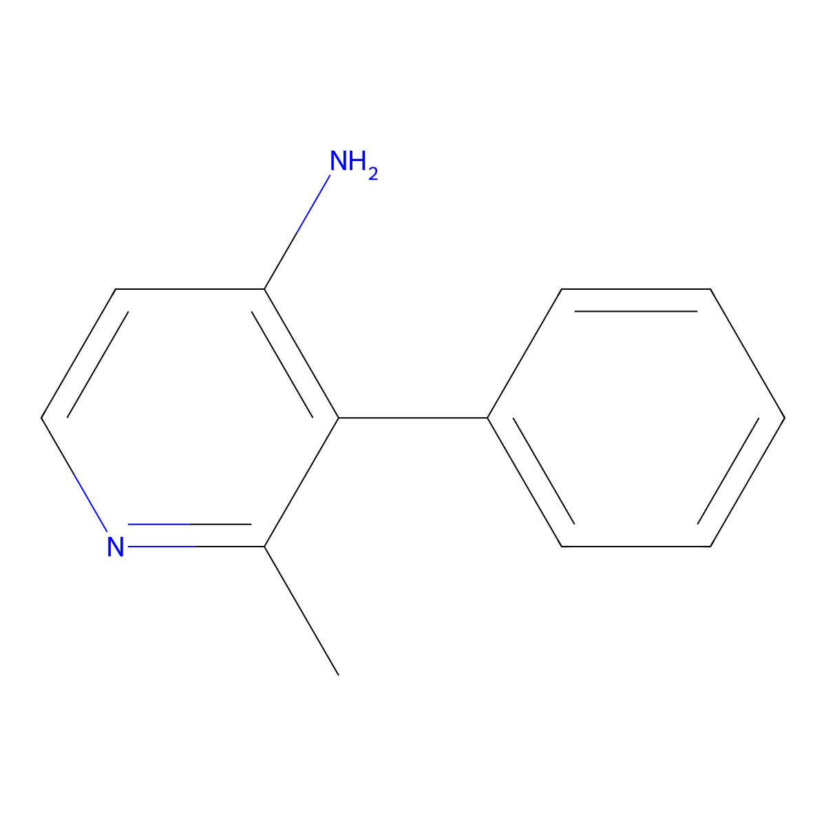 2-Methyl-3-phenylpyridin-4-amine molecular structure, CAS 1805590-16-2