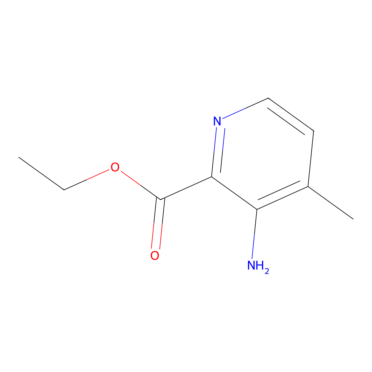 Ethyl 3-amino-4-methylpyridine-2-carboxylate molecular structure, CAS 1805590-31-1