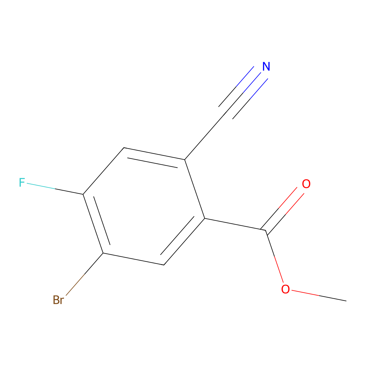 Methyl 5-bromo-2-cyano-4-fluorobenzoate molecular structure, CAS 1805591-15-4