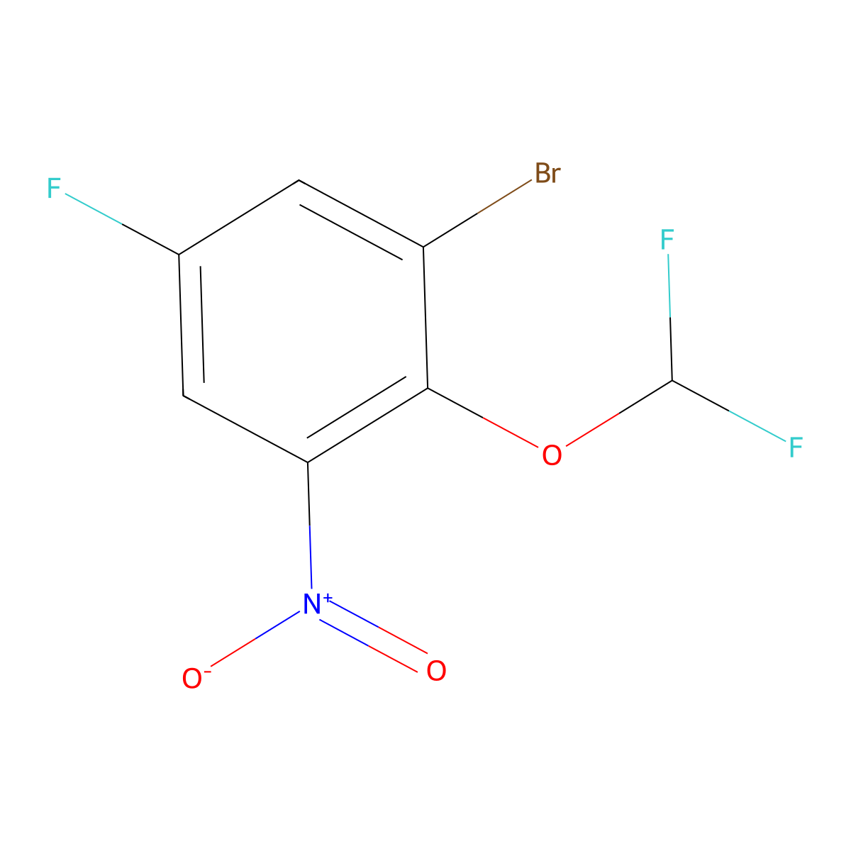 1-Bromo-2-difluoromethoxy-5-fluoro-3-nitrobenzene molecular structure, CAS 1805591-69-8