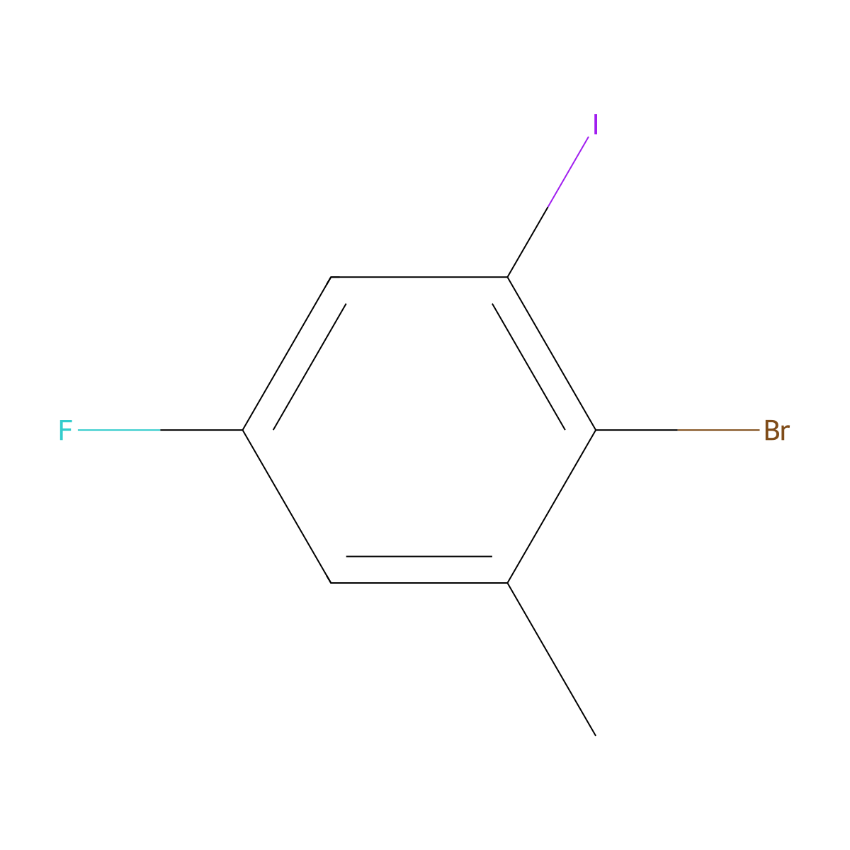 2-Bromo-5-fluoro-1-iodo-3-methylbenzene molecular structure, CAS 1805591-75-6