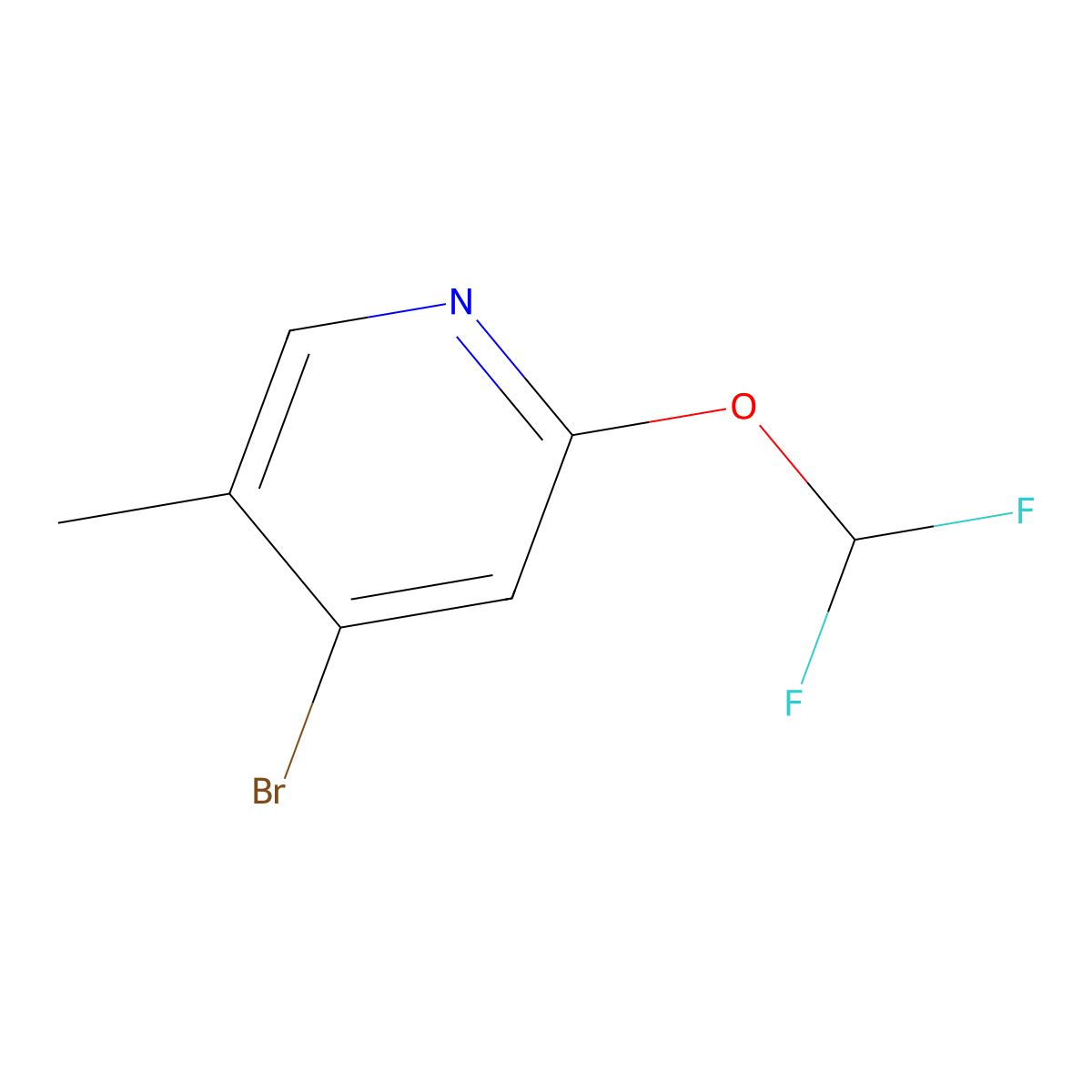 4-Bromo-2-(difluoromethoxy)-5-methylpyridine molecular structure, CAS 1805592-30-6