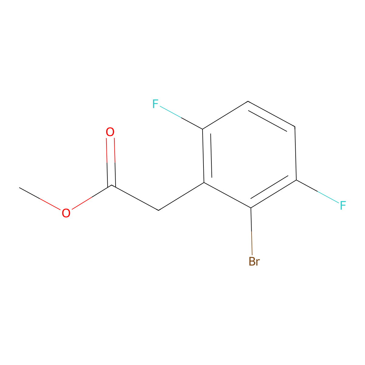 Methyl 2-(2-bromo-3,6-difluorophenyl)acetate molecular structure, CAS 1805594-04-0