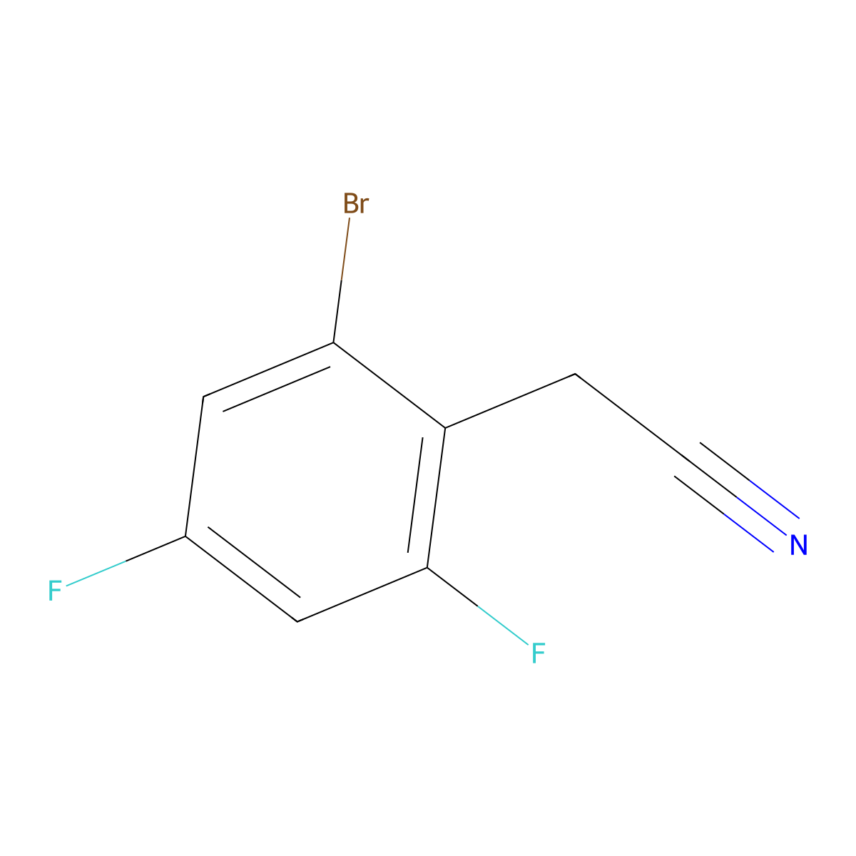 2-(2-Bromo-4,6-difluorophenyl)acetonitrile molecular structure, CAS 1805594-12-0