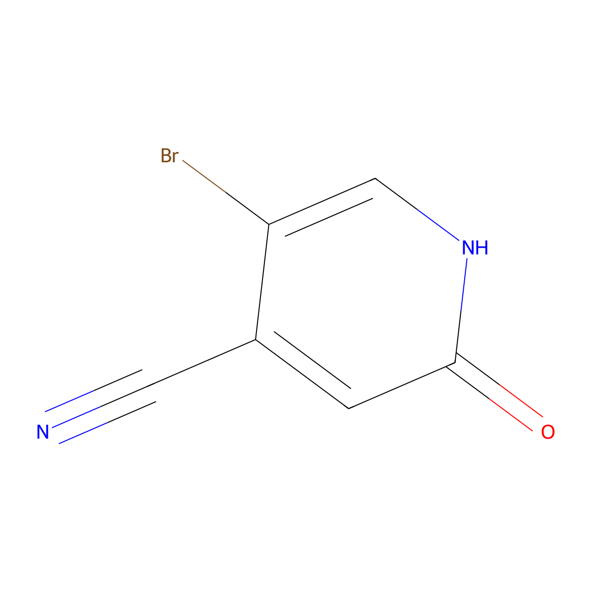 5-Bromo-2-oxo-1,2-dihydropyridine-4-carbonitrile molecular structure, CAS 1805594-95-9