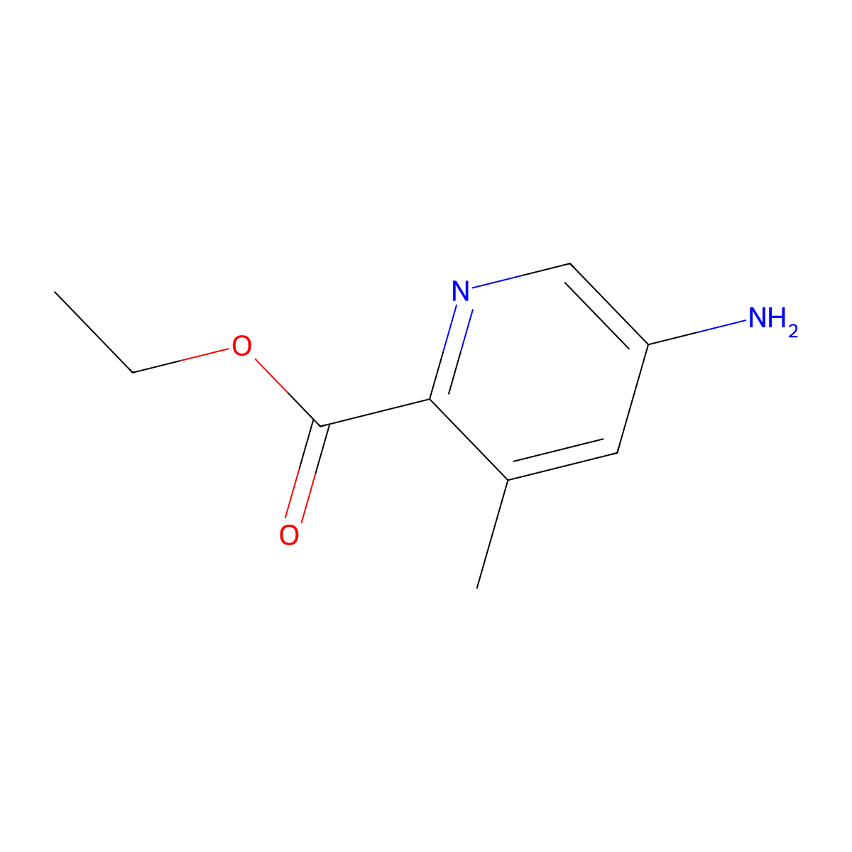 Ethyl 5-amino-3-methylpyridine-2-carboxylate molecular structure, CAS 1805595-78-1