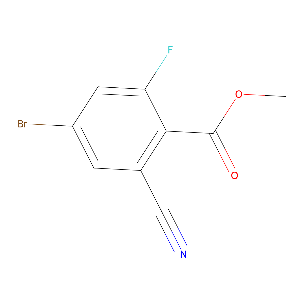 Methyl 4-bromo-2-cyano-6-fluorobenzoate molecular structure, CAS 1805595-96-3