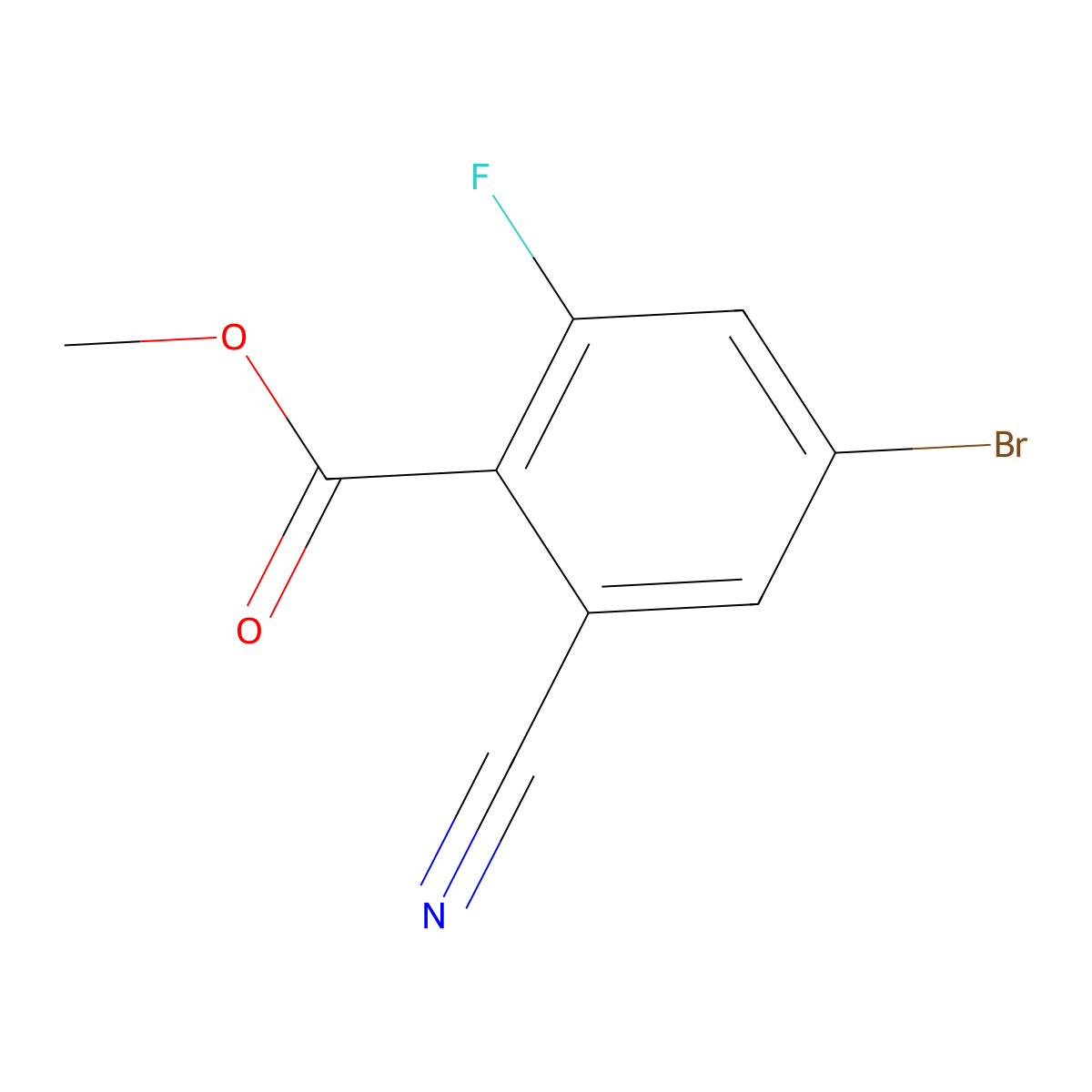 Methyl 4-bromo-2-cyano-6-fluorobenzoate molecular structure, CAS 1805595-96-3
