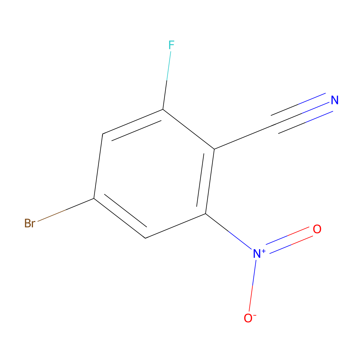 4-Bromo-2-fluoro-6-nitrobenzonitrile molecular structure, CAS 1805597-33-4