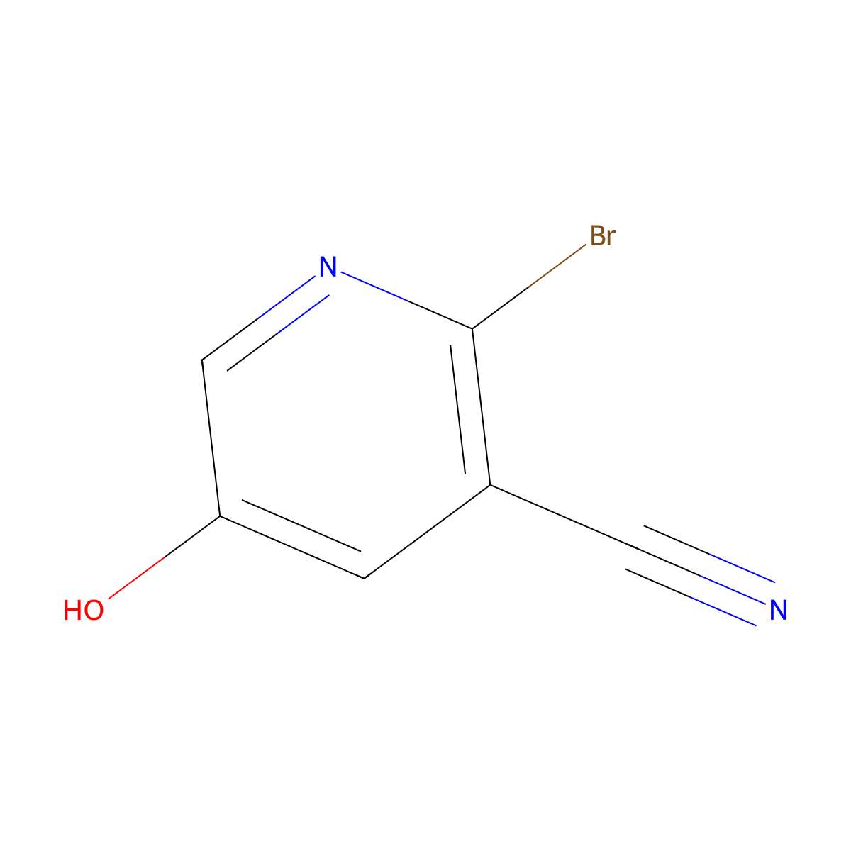 2-Bromo-5-hydroxynicotinonitrile molecular structure, CAS 1805597-66-3