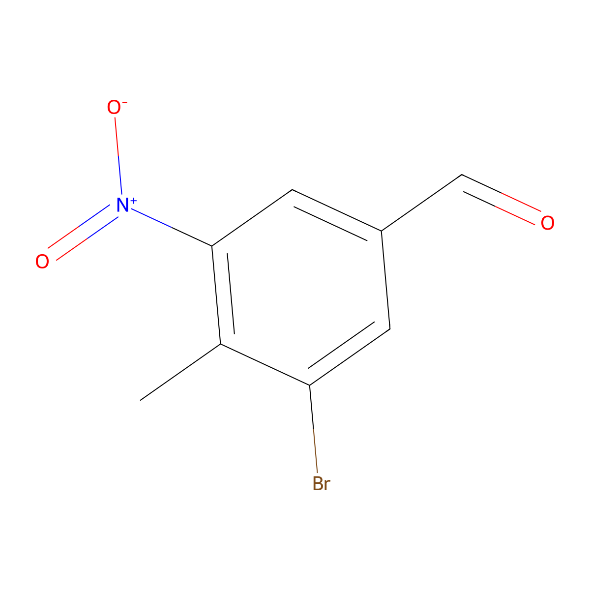 3-Bromo-4-methyl-5-nitrobenzaldehyde molecular structure, CAS 1805599-08-9