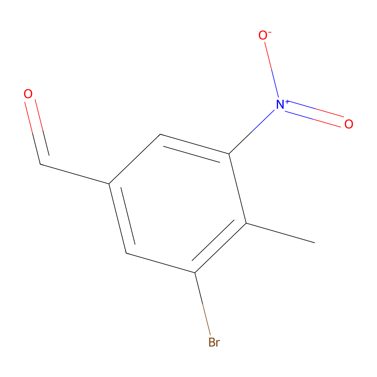 3-Bromo-4-methyl-5-nitrobenzaldehyde molecular structure, CAS 1805599-08-9