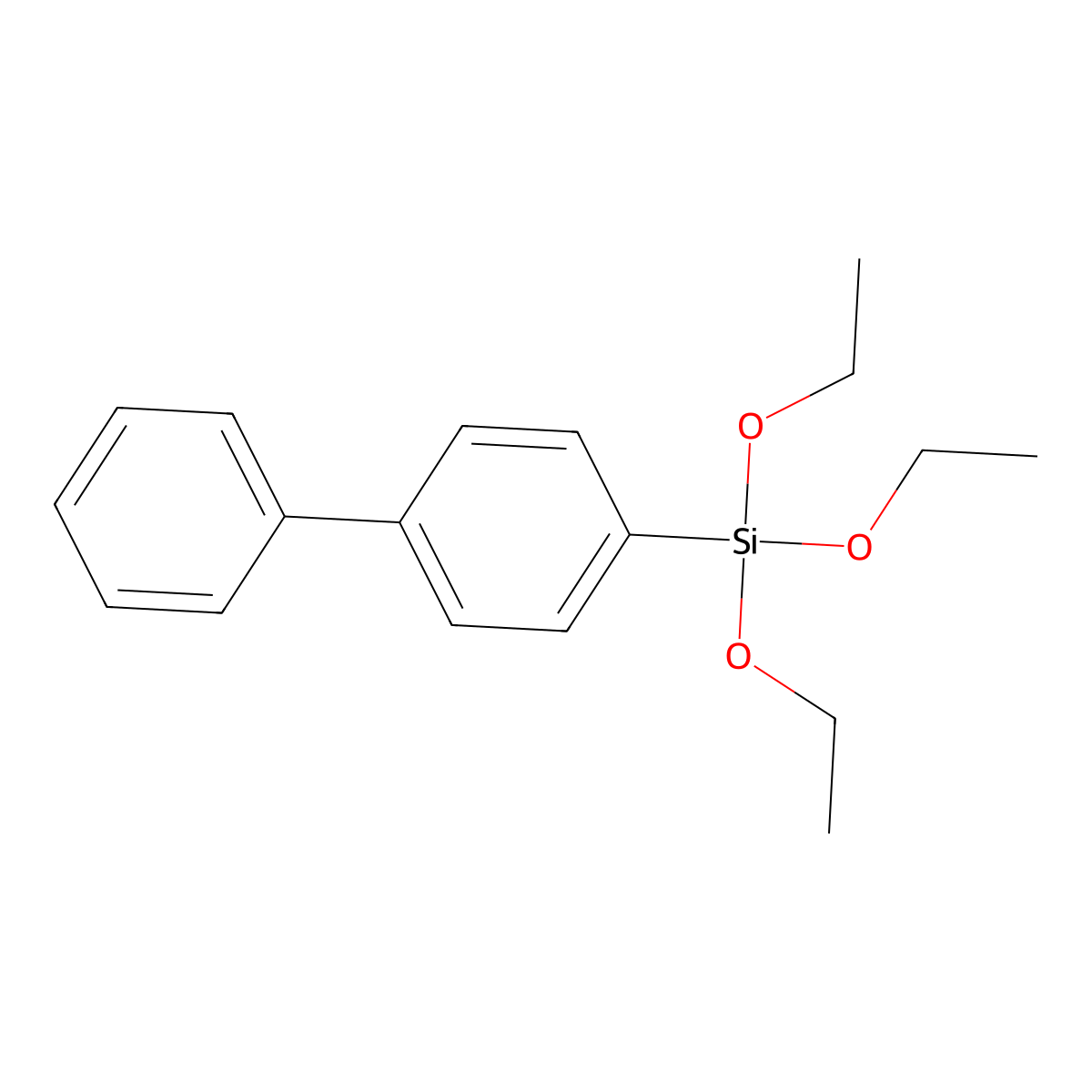 [1,1'-Biphenyl]-4-yltriethoxysilane molecular structure, CAS 18056-97-8