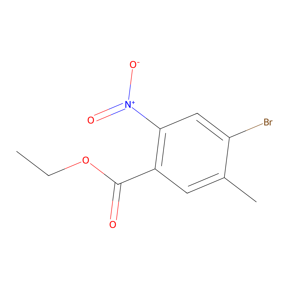 Ethyl 4-Bromo-5-methyl-2-nitrobenzoate molecular structure, CAS 1805600-33-2
