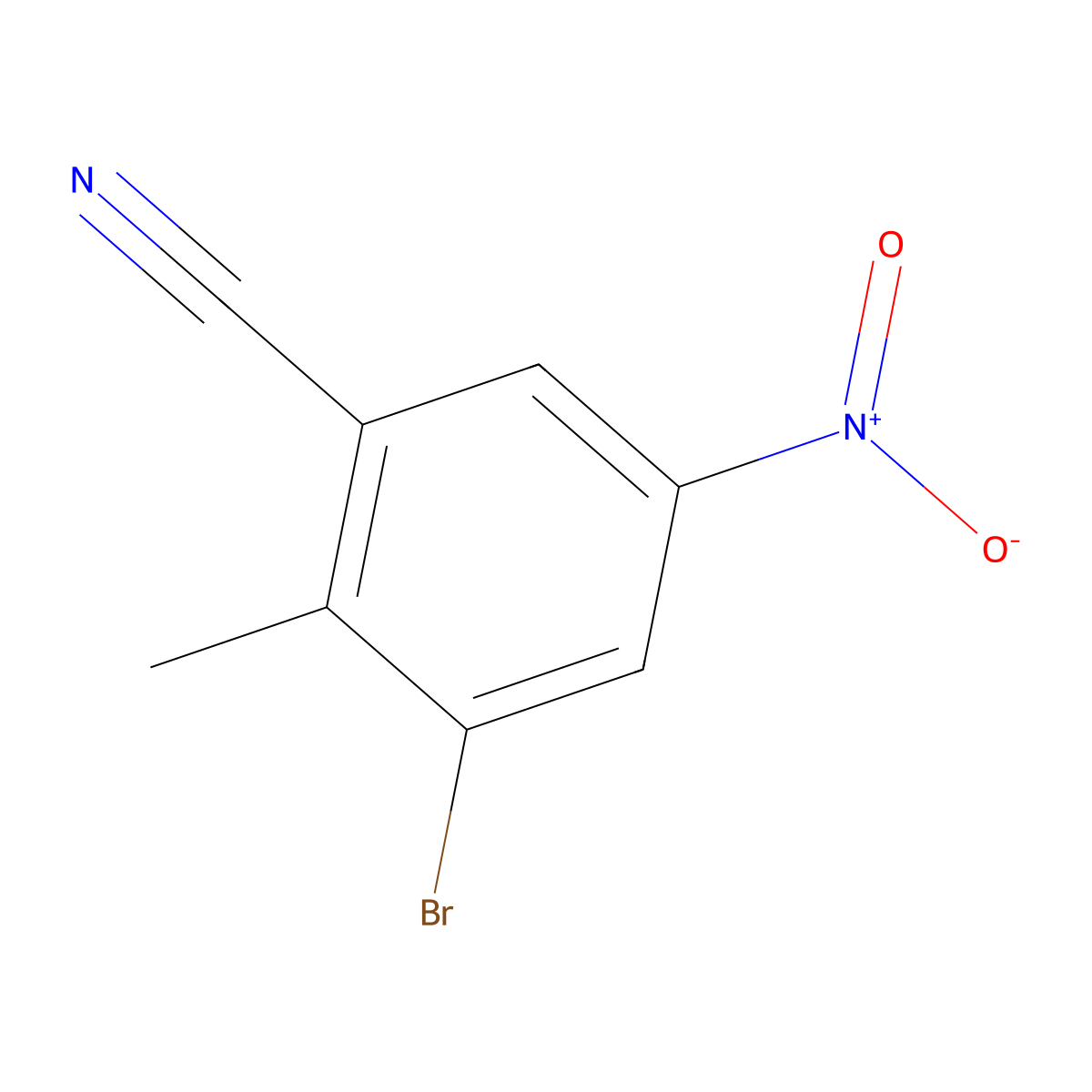 3-Bromo-2-methyl-5-nitrobenzonitrile molecular structure, CAS 1805601-02-8