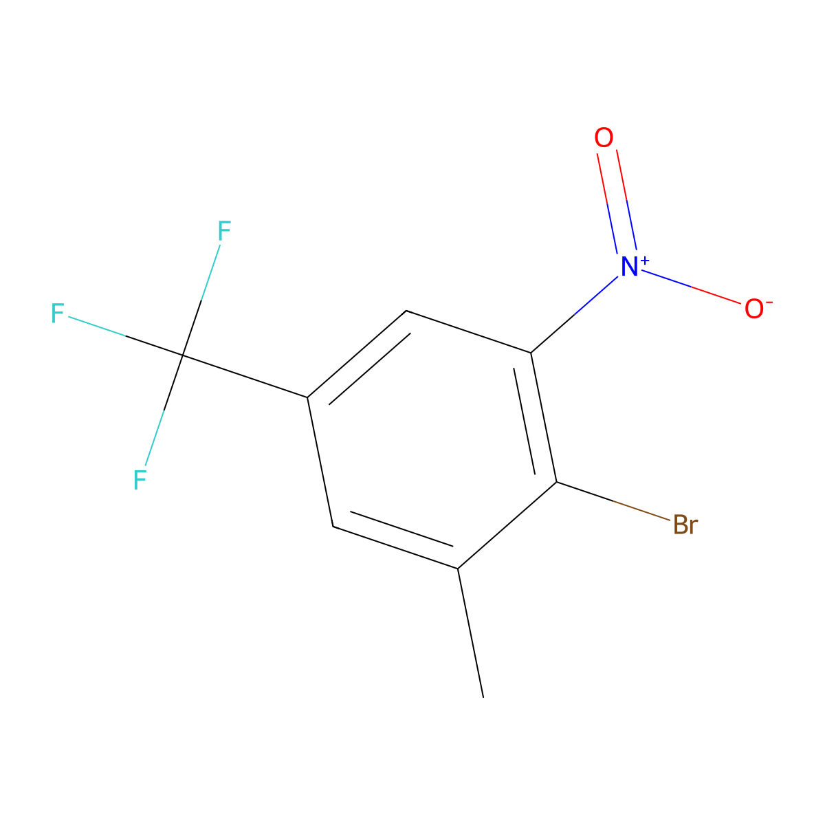 2-Bromo-1-methyl-3-nitro-5-(trifluoromethyl)benzene molecular structure, CAS 1805601-37-9