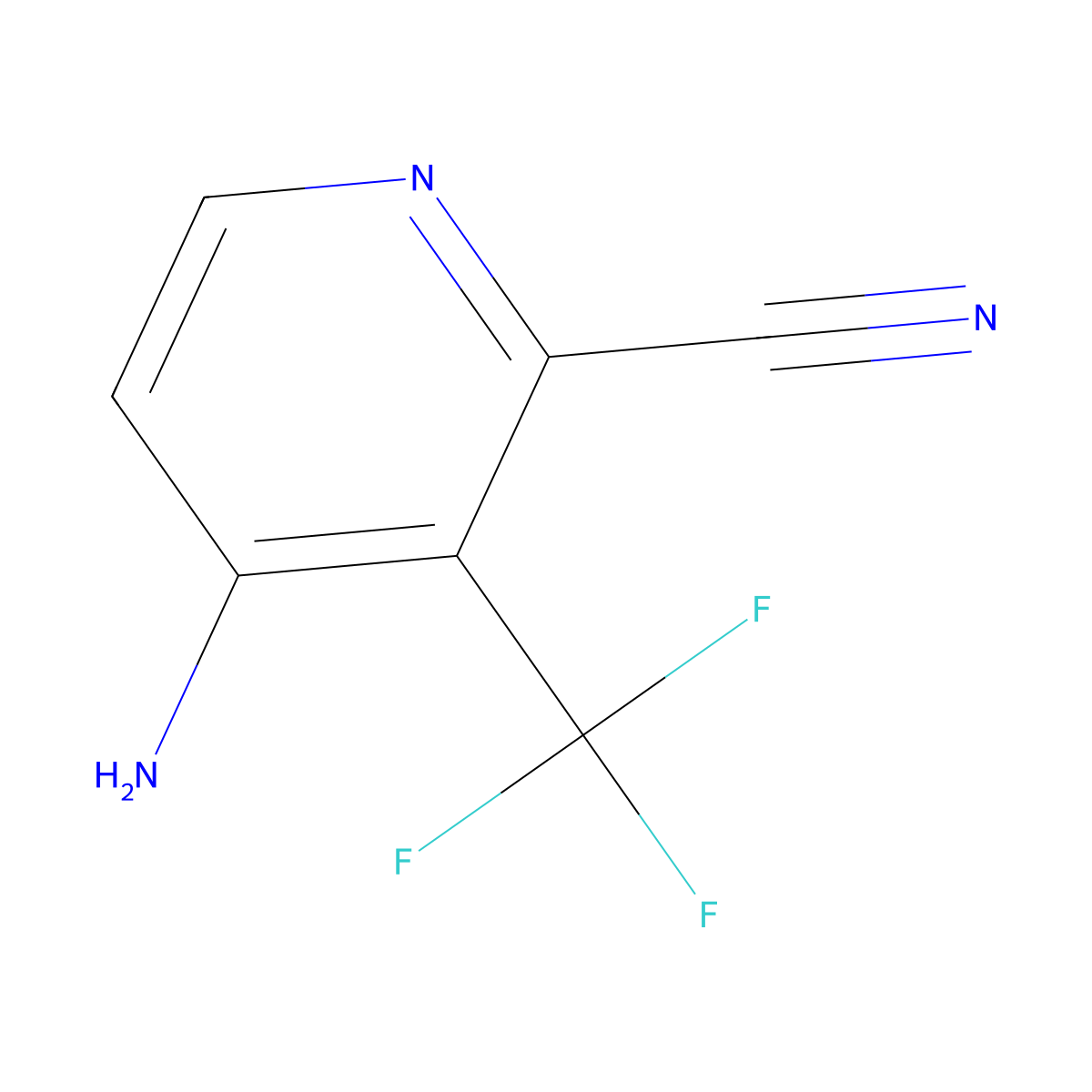 4-Amino-3-(trifluoromethyl)picolinonitrile molecular structure, CAS 1805601-57-3