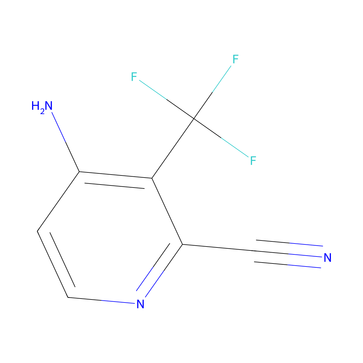4-Amino-3-(trifluoromethyl)picolinonitrile molecular structure, CAS 1805601-57-3