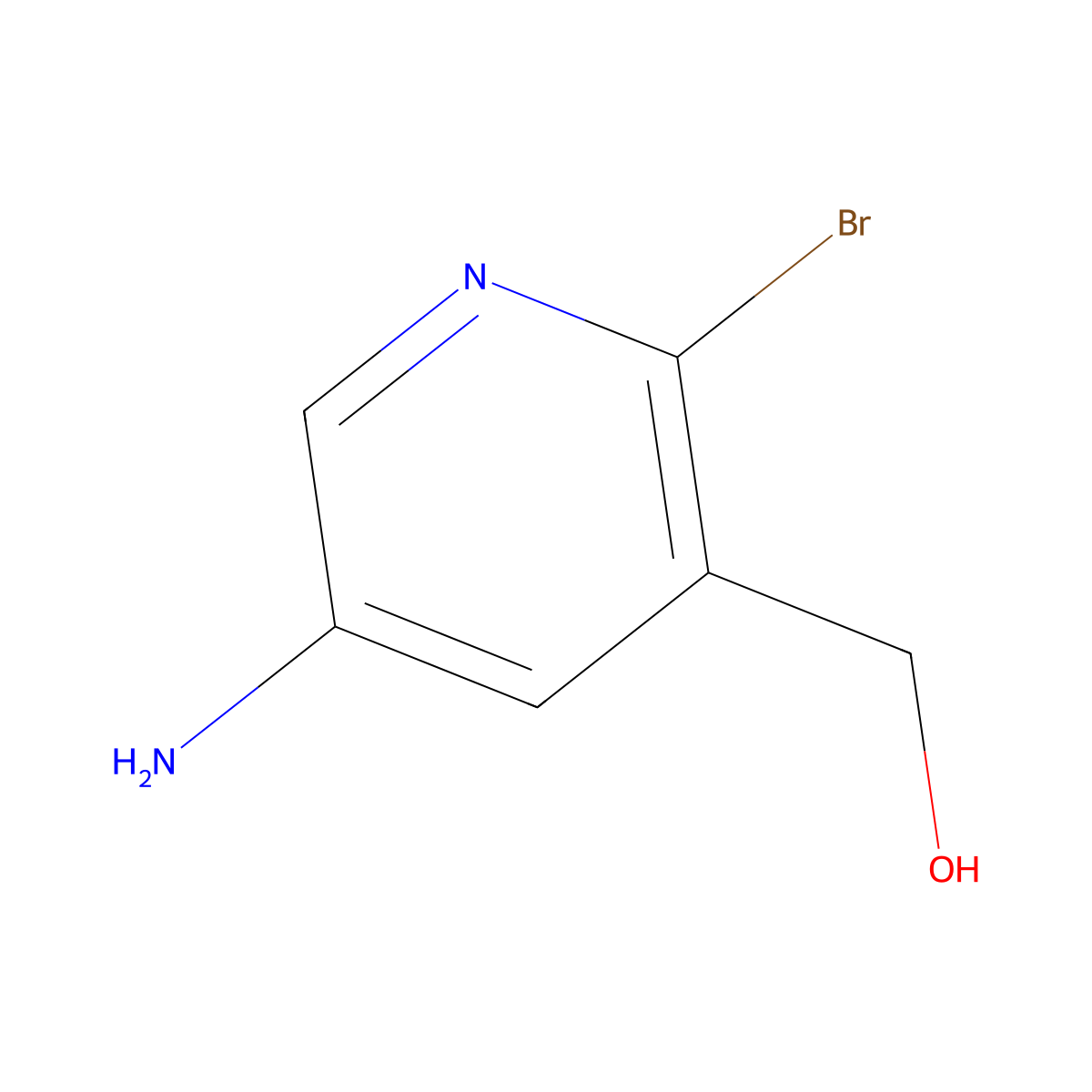 (5-Amino-2-bromopyridin-3-yl)methanol molecular structure, CAS 1805614-52-1
