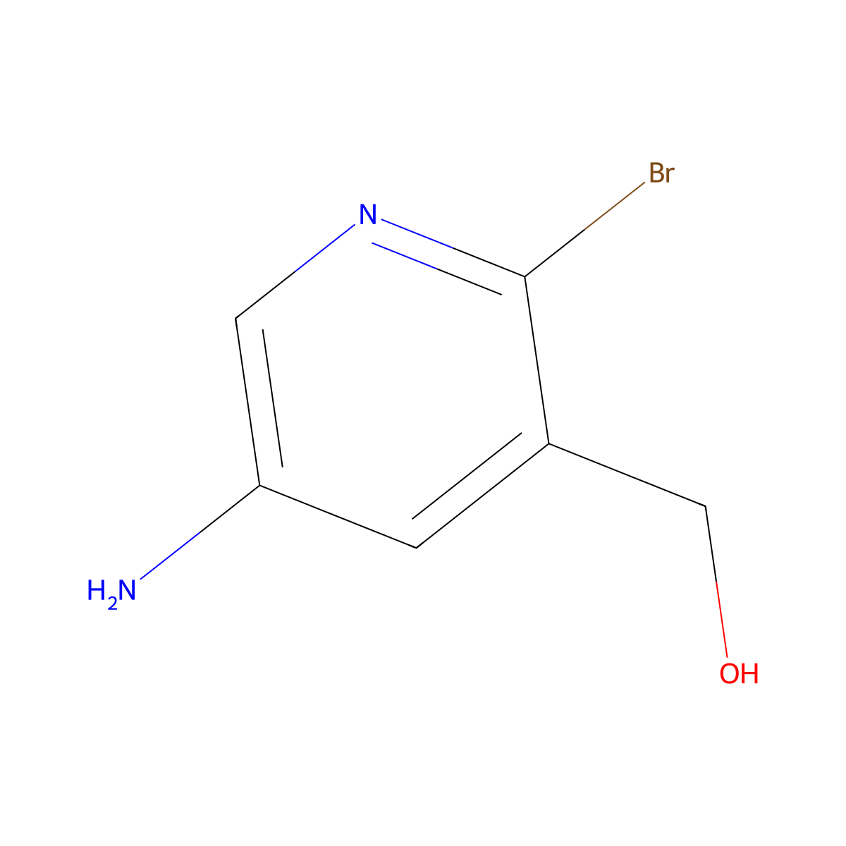 (5-Amino-2-bromopyridin-3-yl)methanol molecular structure, CAS 1805614-52-1