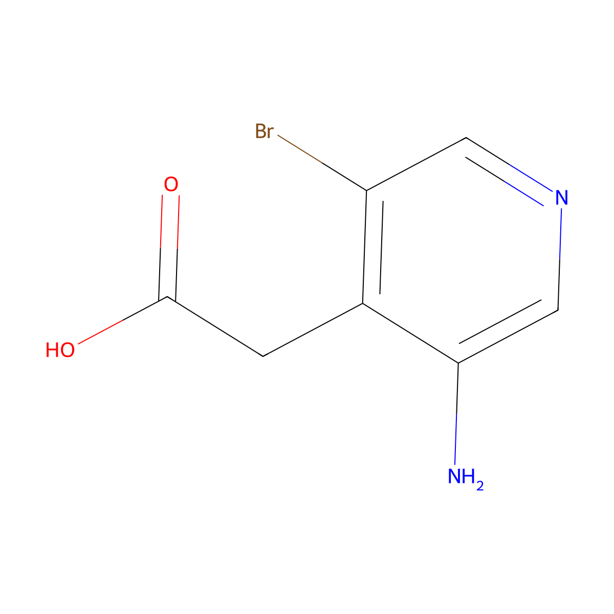 2-(3-Amino-5-bromopyridin-4-yl)acetic acid molecular structure, CAS 1805614-91-8