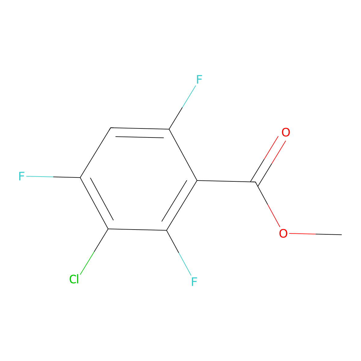 Methyl 3-chloro-2,4,6-trifluorobenzoate molecular structure, CAS 1805632-51-2