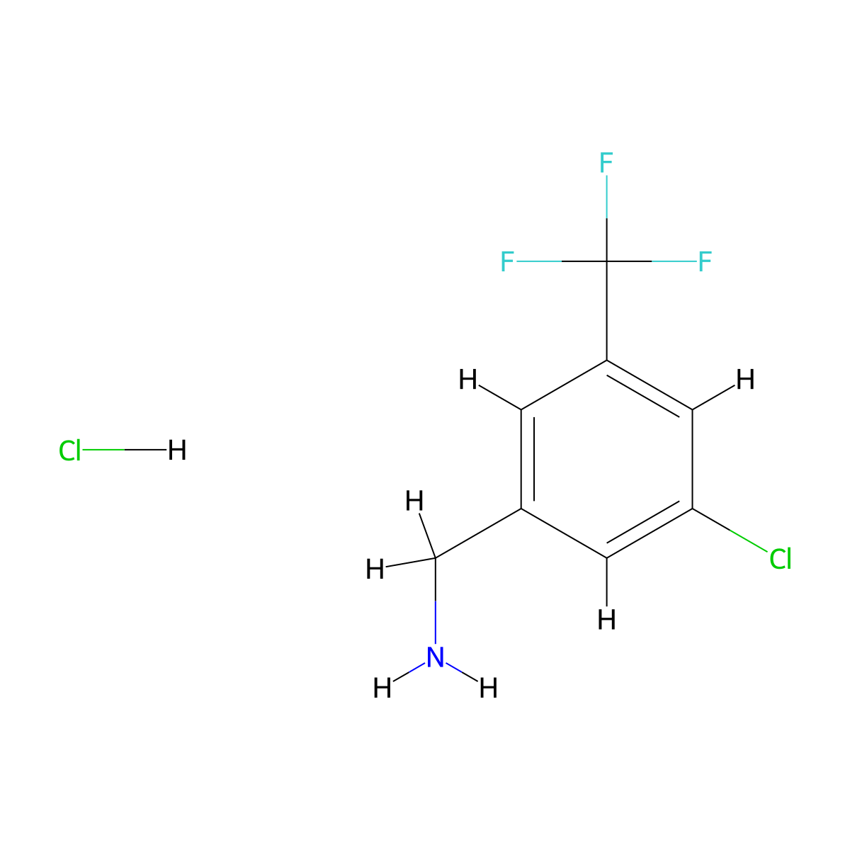 [3-Chloro-5-(trifluoromethyl)phenyl]methanamine hydrochloride molecular structure, CAS 1805633-22-0
