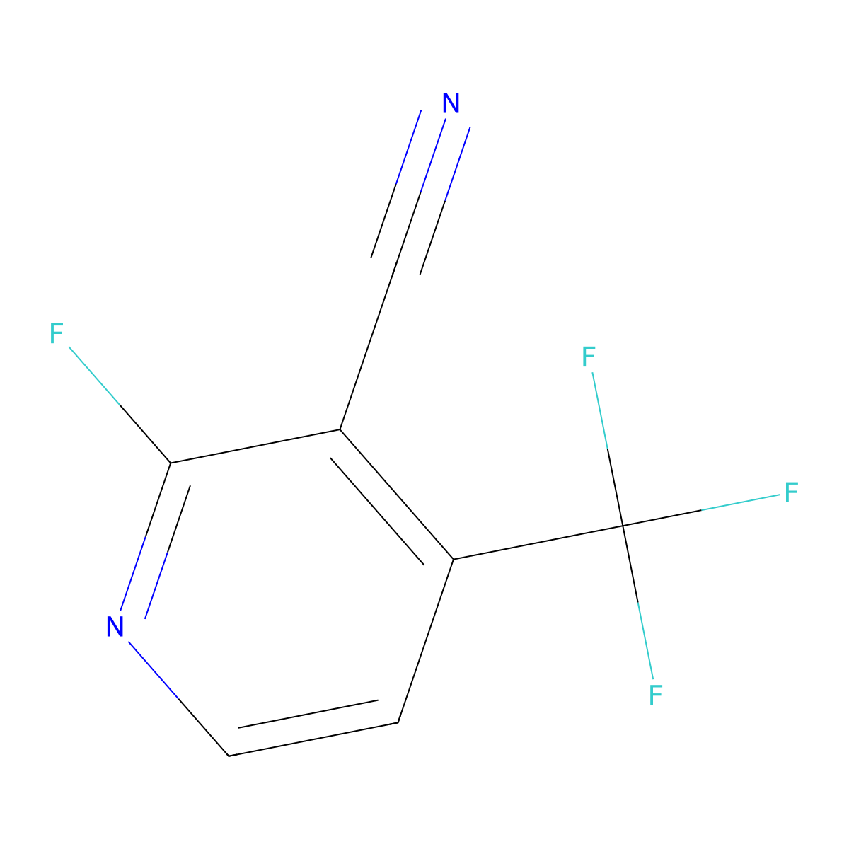 2-Fluoro-4-(trifluoromethyl)nicotinonitrile molecular structure, CAS 1805633-57-1