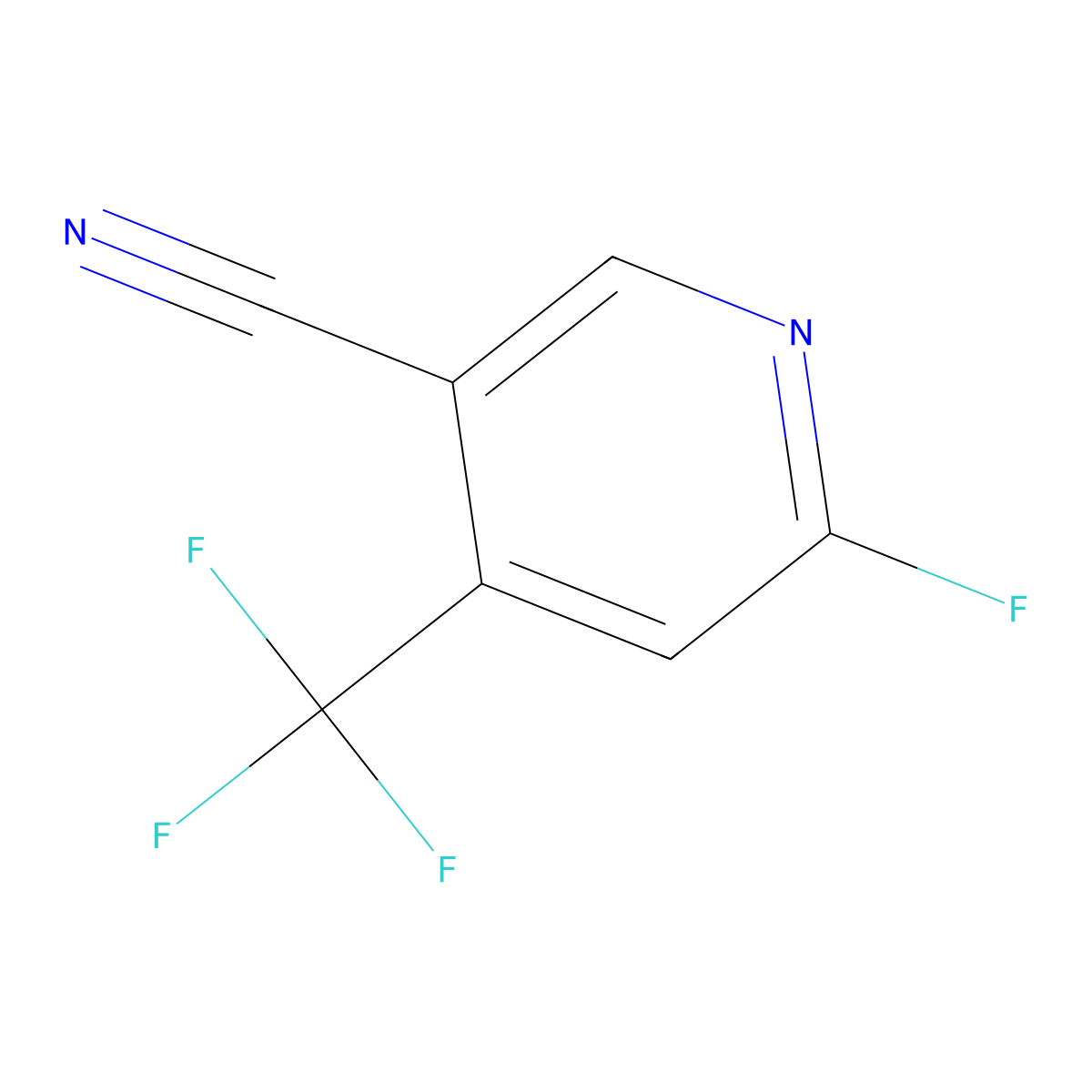 6-Fluoro-4-(trifluoromethyl)nicotinonitrile molecular structure, CAS 1805633-80-0