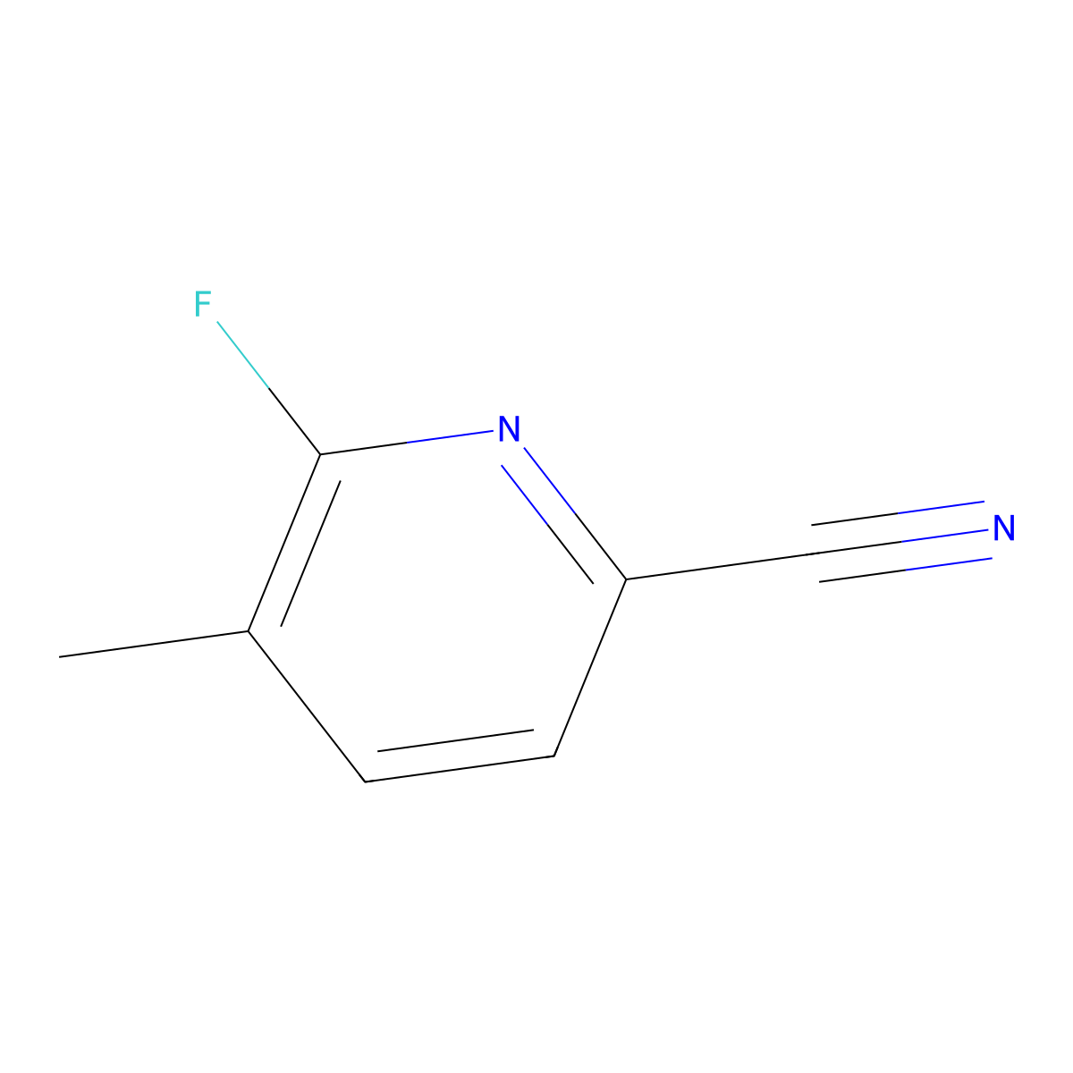 6-Fluoro-5-methylpicolinonitrile molecular structure, CAS 1805636-90-1