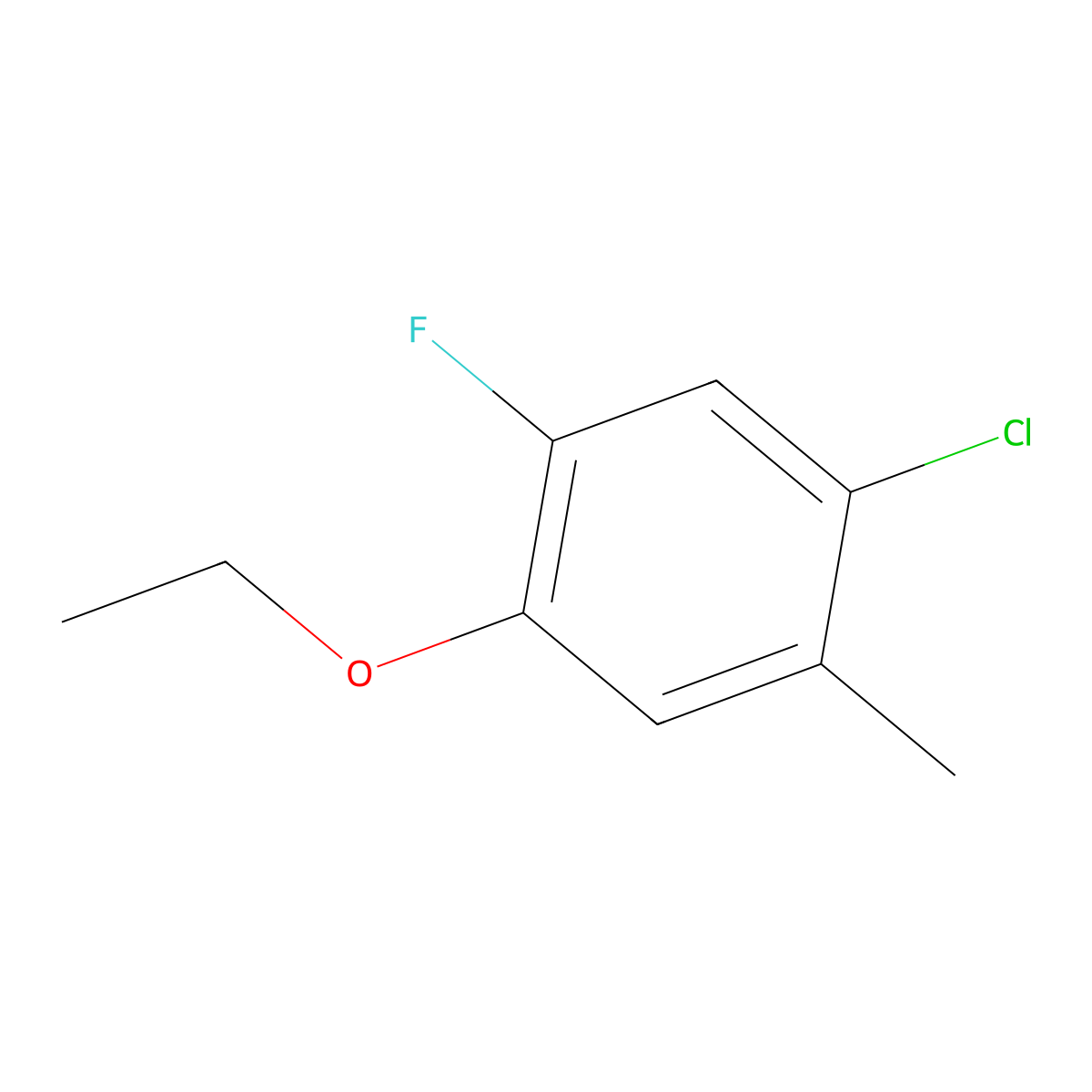 1-Chloro-4-ethoxy-5-fluoro-2-methylbenzene molecular structure, CAS 1805638-59-8