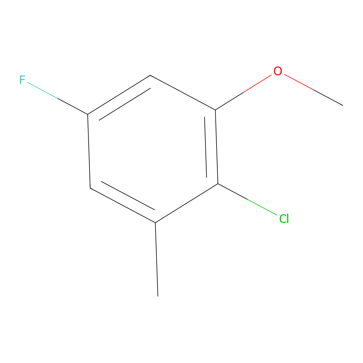 2-Chloro-5-fluoro-1-methoxy-3-methylbenzene molecular structure, CAS 1805639-70-6