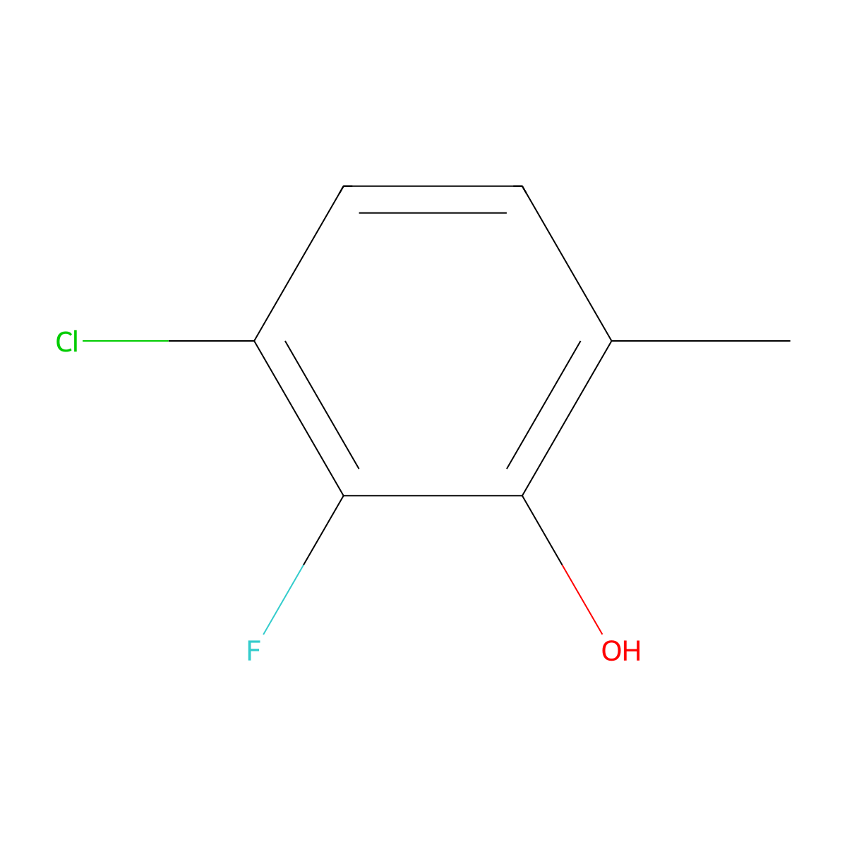 3-Chloro-2-fluoro-6-methylphenol molecular structure, CAS 1805640-67-8