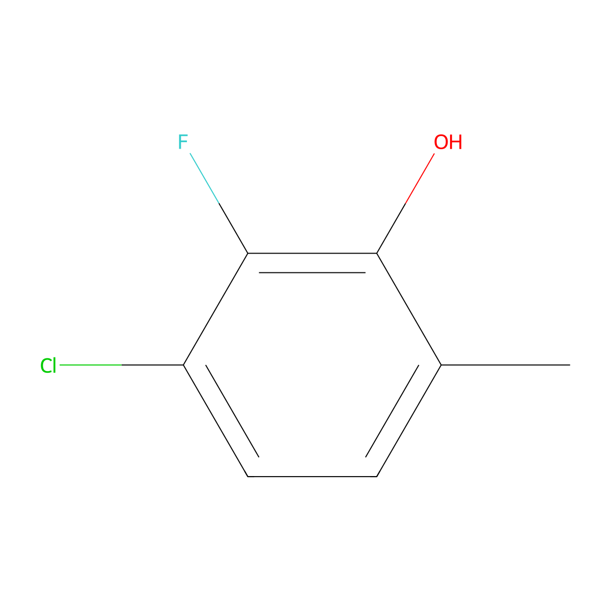 3-Chloro-2-fluoro-6-methylphenol molecular structure, CAS 1805640-67-8