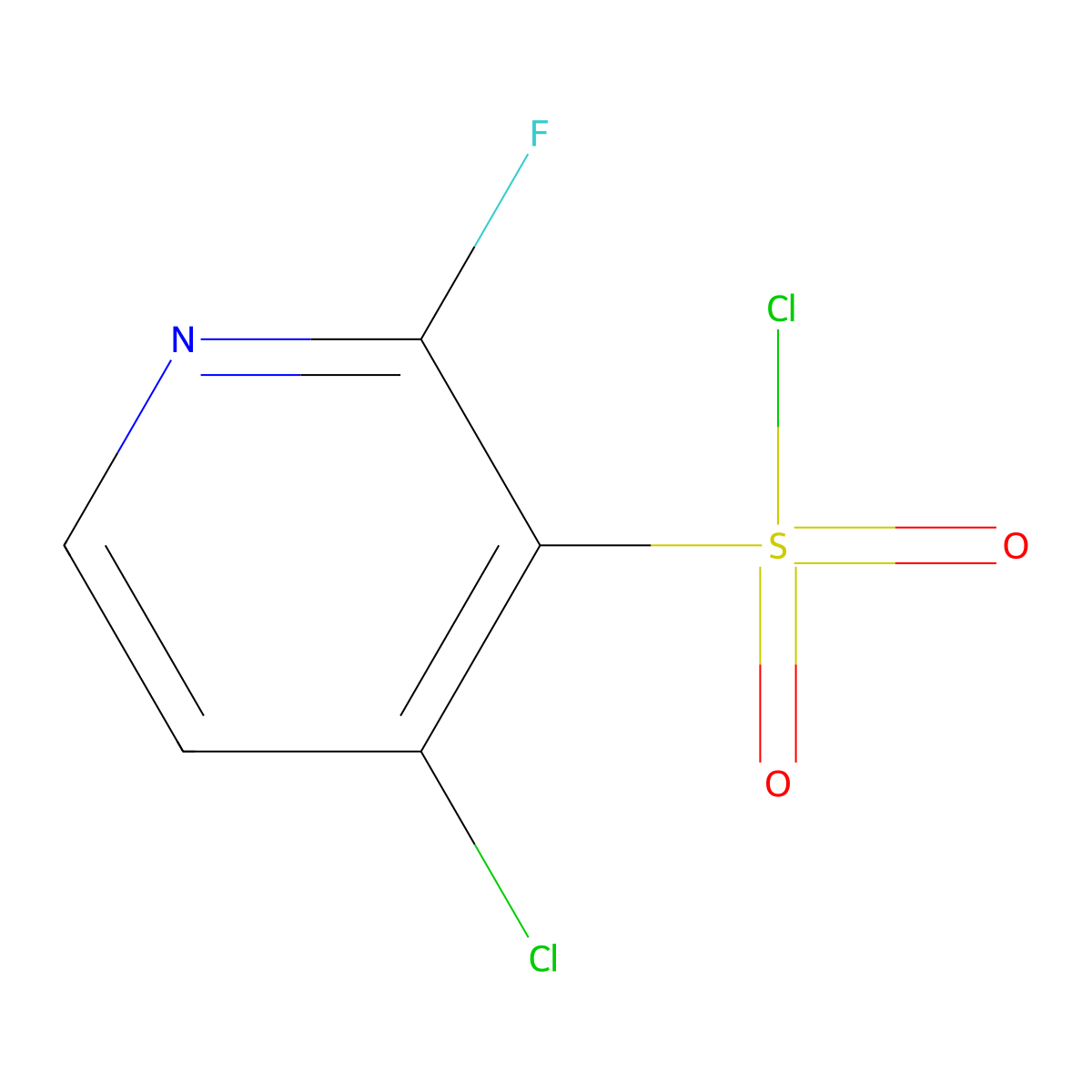 4-Chloro-2-fluoropyridine-3-sulfonyl chloride molecular structure, CAS 1805641-40-0