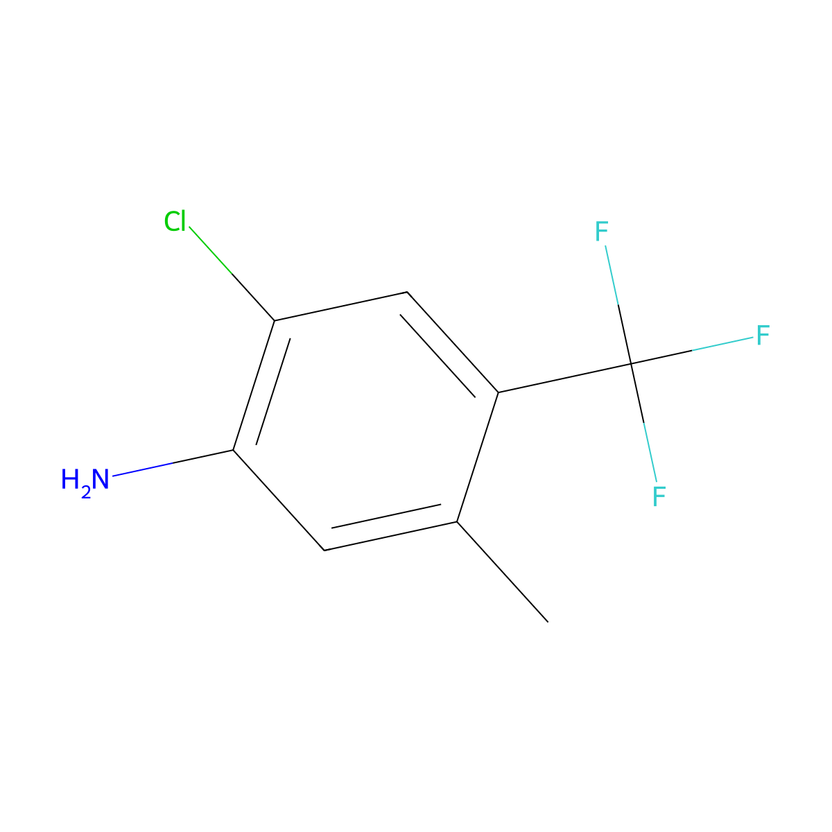2-Chloro-5-methyl-4-(trifluoromethyl)aniline molecular structure, CAS 1805644-84-1
