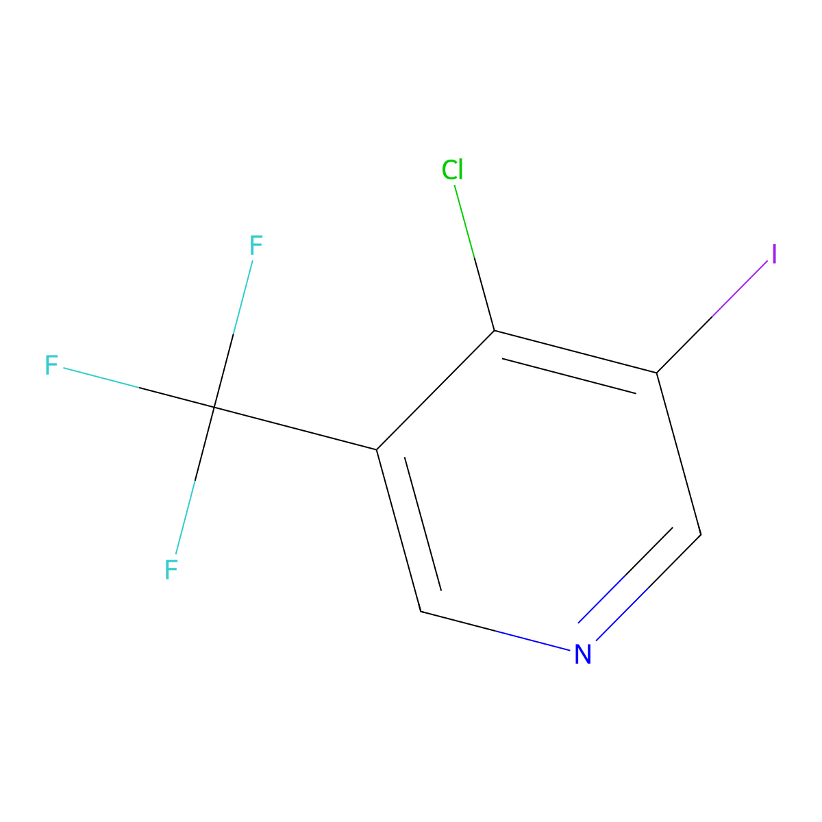 4-Chloro-3-iodo-5-(trifluoromethyl)pyridine molecular structure, CAS 1805648-43-4