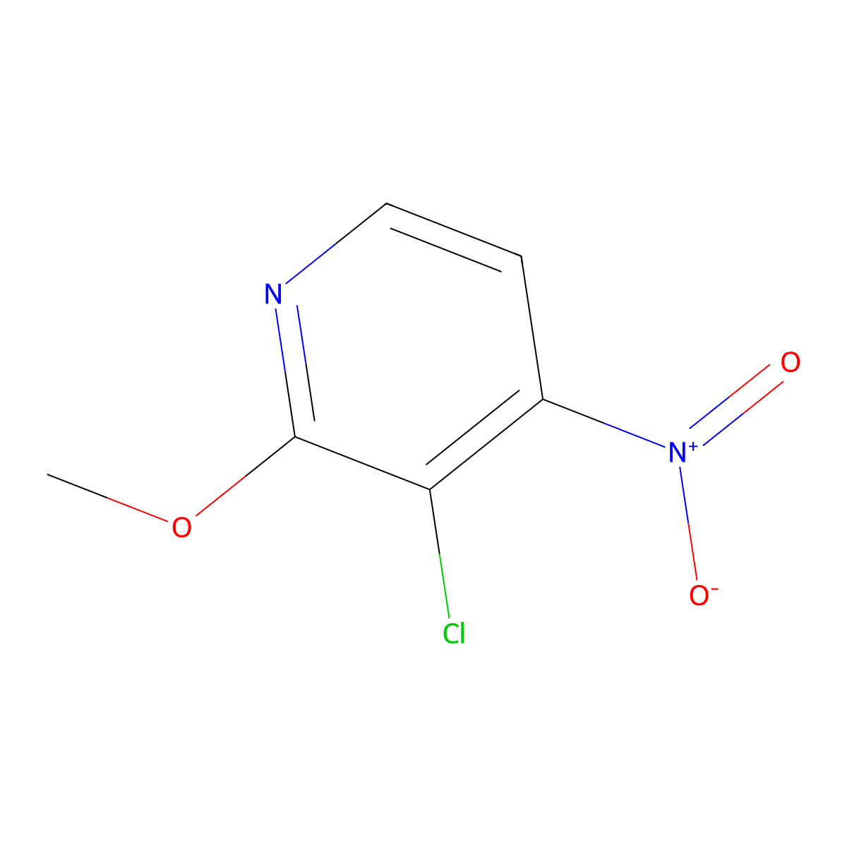 3-Chloro-2-methoxy-4-nitropyridine molecular structure, CAS 1805648-70-7