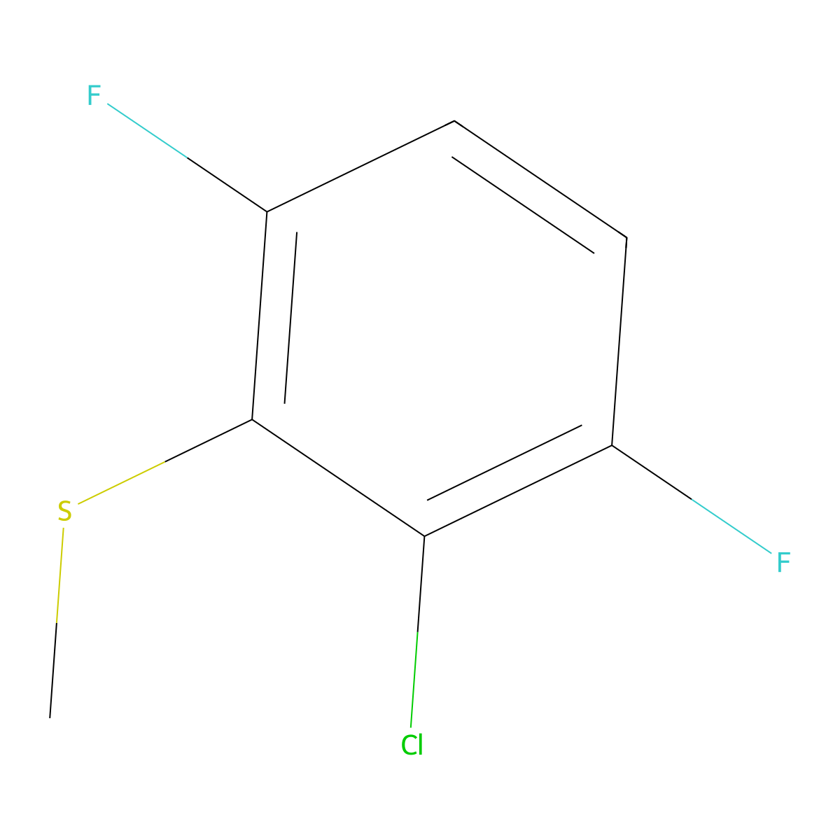 (2-Chloro-3,6-difluorophenyl)(methyl)sulfane molecular structure, CAS 1805650-63-8