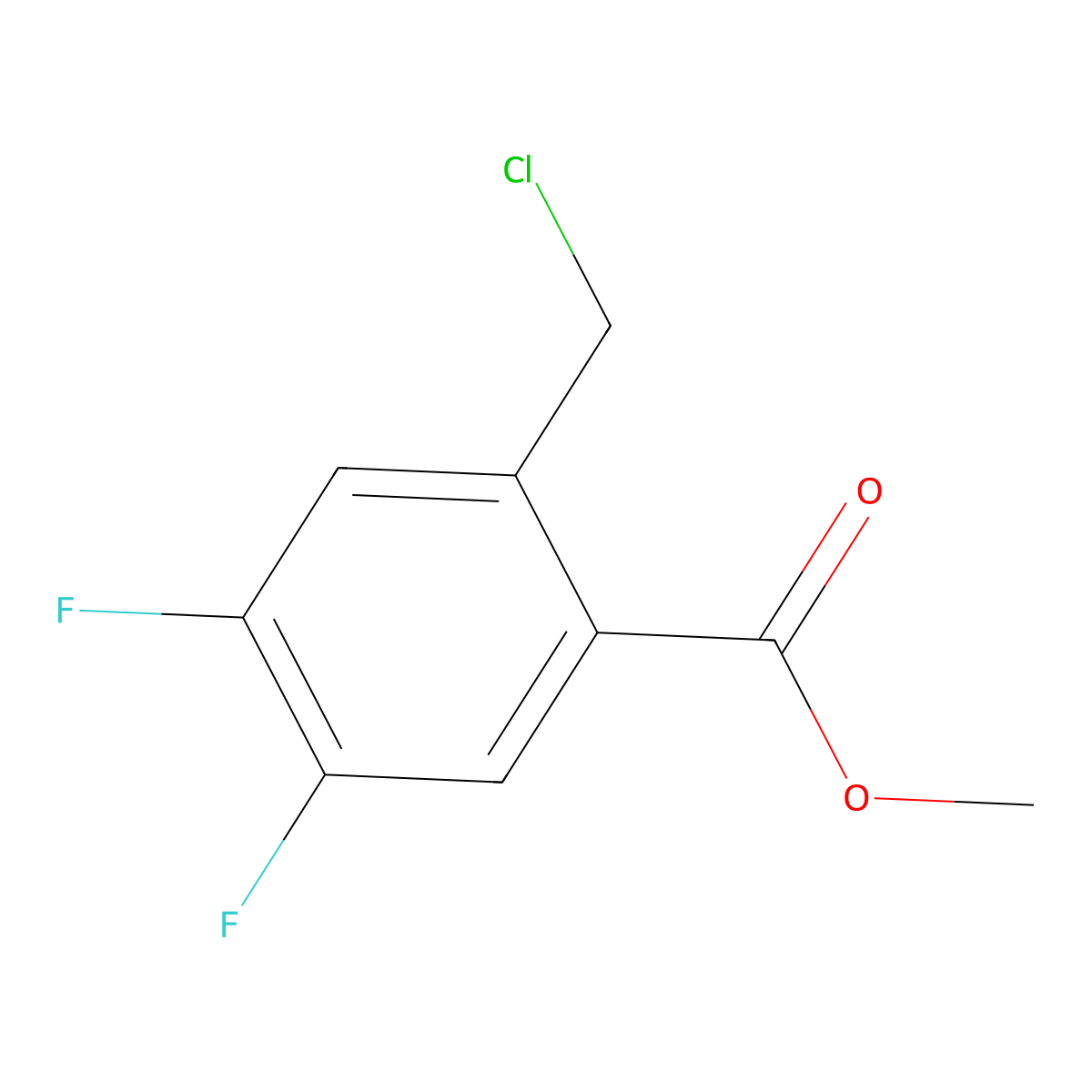 Methyl 2-chloromethyl-4,5-difluorobenzoate molecular structure, CAS 1805652-50-9