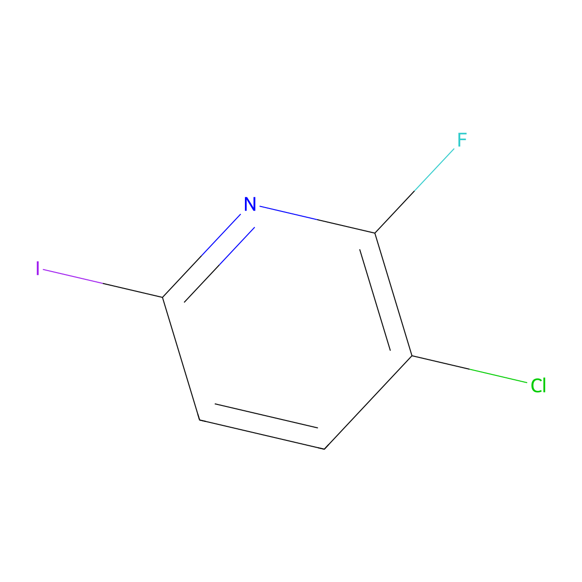 3-Chloro-2-fluoro-6-iodopyridine molecular structure, CAS 1805653-95-5