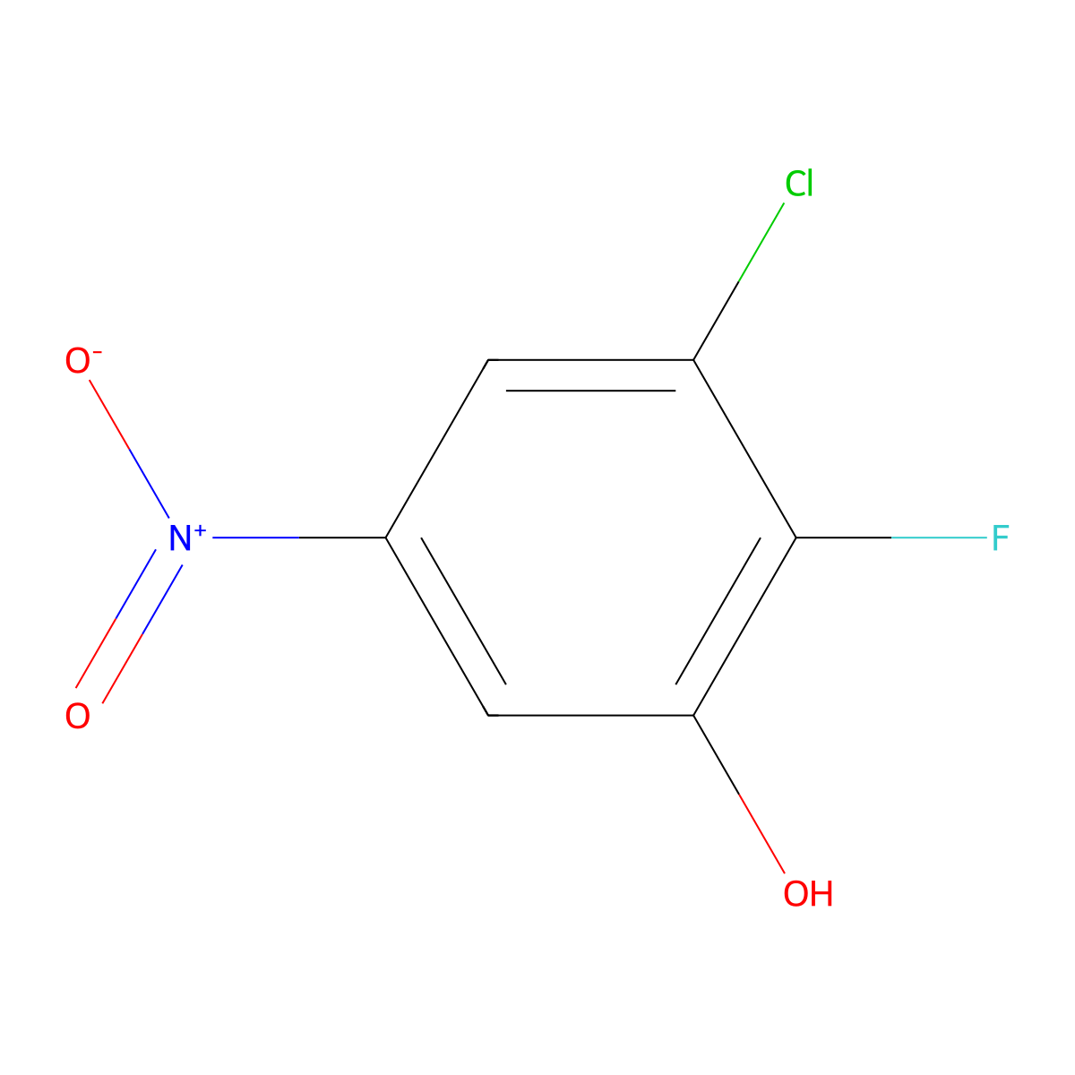 3-Chloro-2-fluoro-5-nitrophenol molecular structure, CAS 1805656-07-8