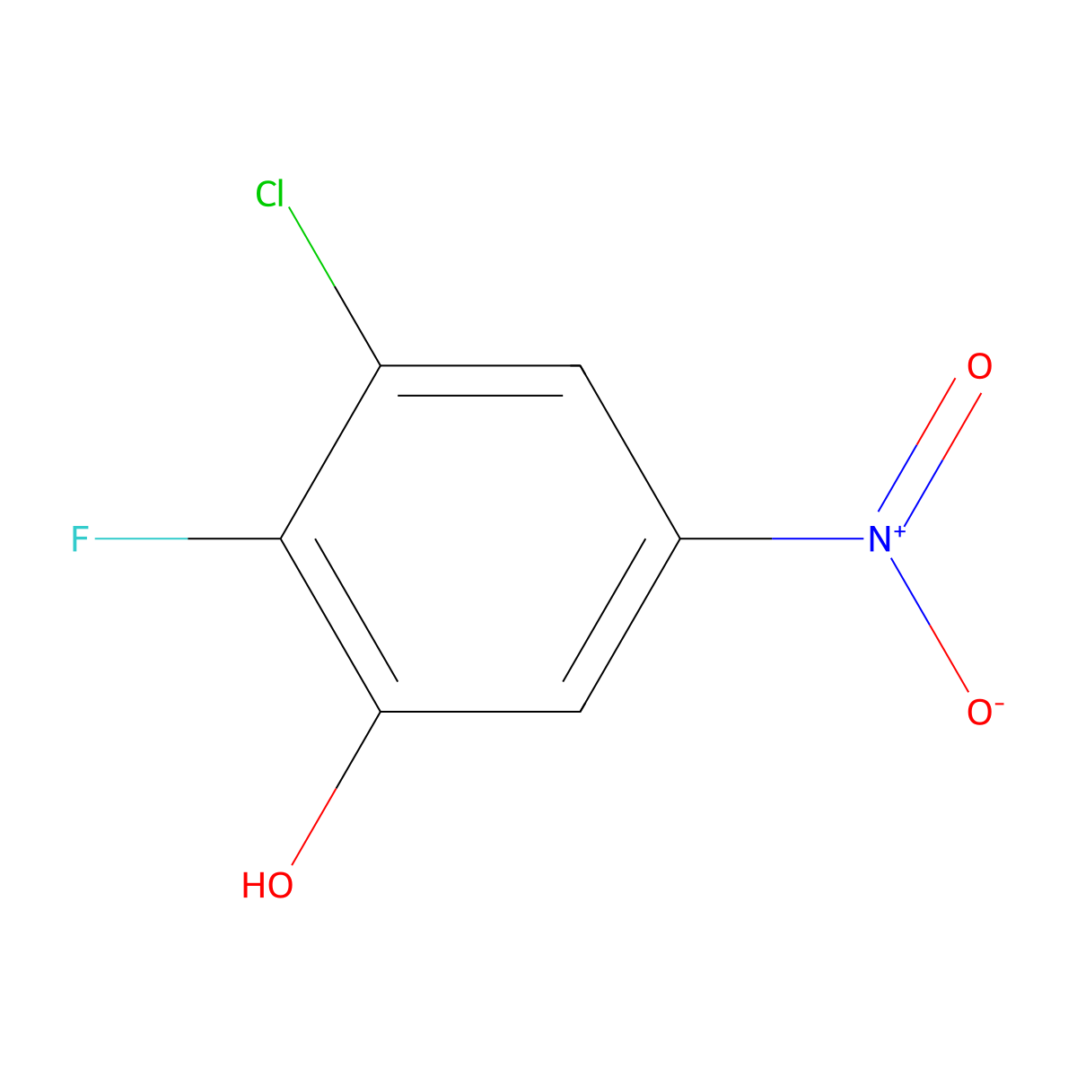 3-Chloro-2-fluoro-5-nitrophenol molecular structure, CAS 1805656-07-8