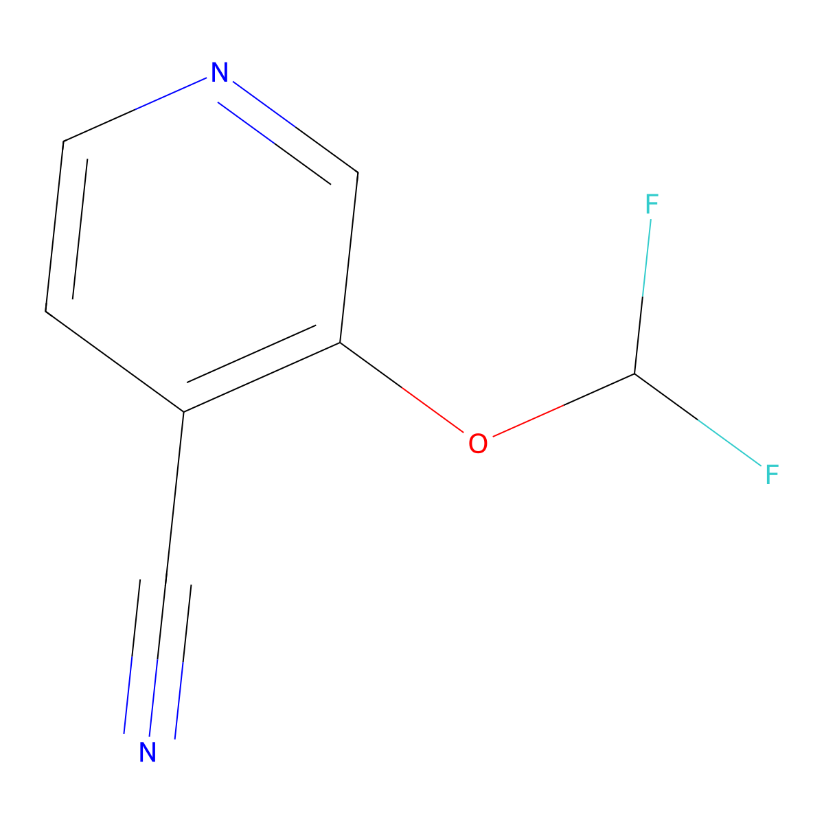 3-(Difluoromethoxy)isonicotinonitrile molecular structure, CAS 1805663-47-1