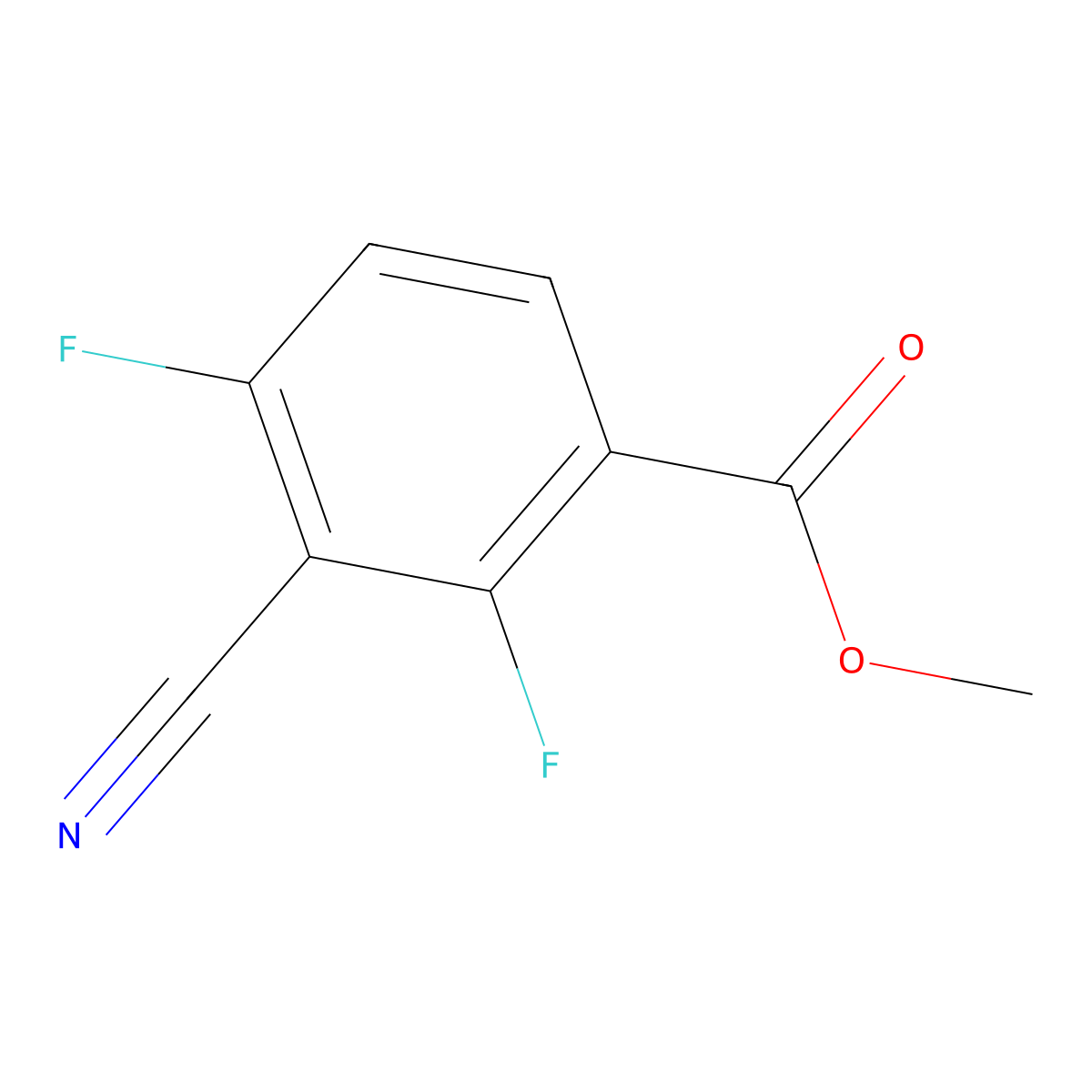 Methyl 3-cyano-2,4-difluorobenzoate molecular structure, CAS 1805664-26-9